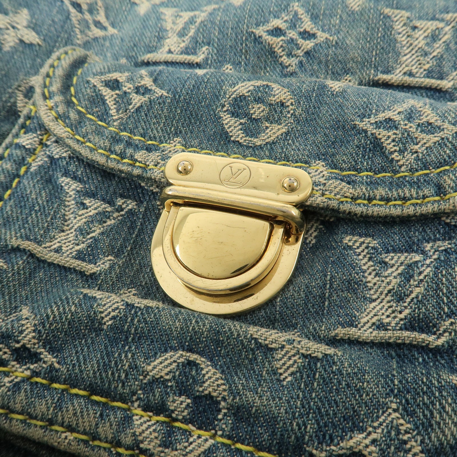Louis Vuitton Monogram Denim Baggy GM Shoulder Bag Blue M95048