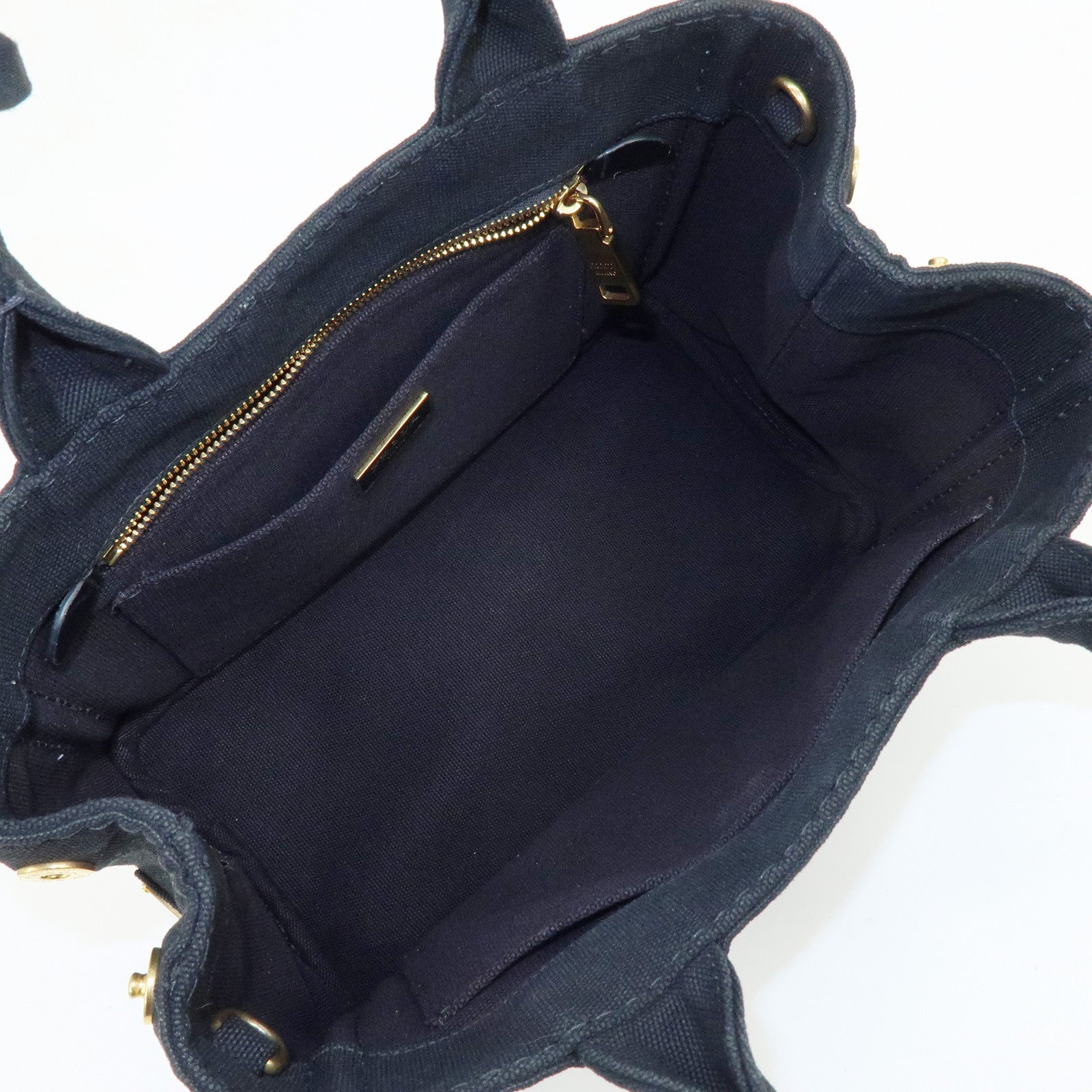PRADA Triangle Logo Canapa Mini Canvas 2Way Bag Hand Bag 1BG439