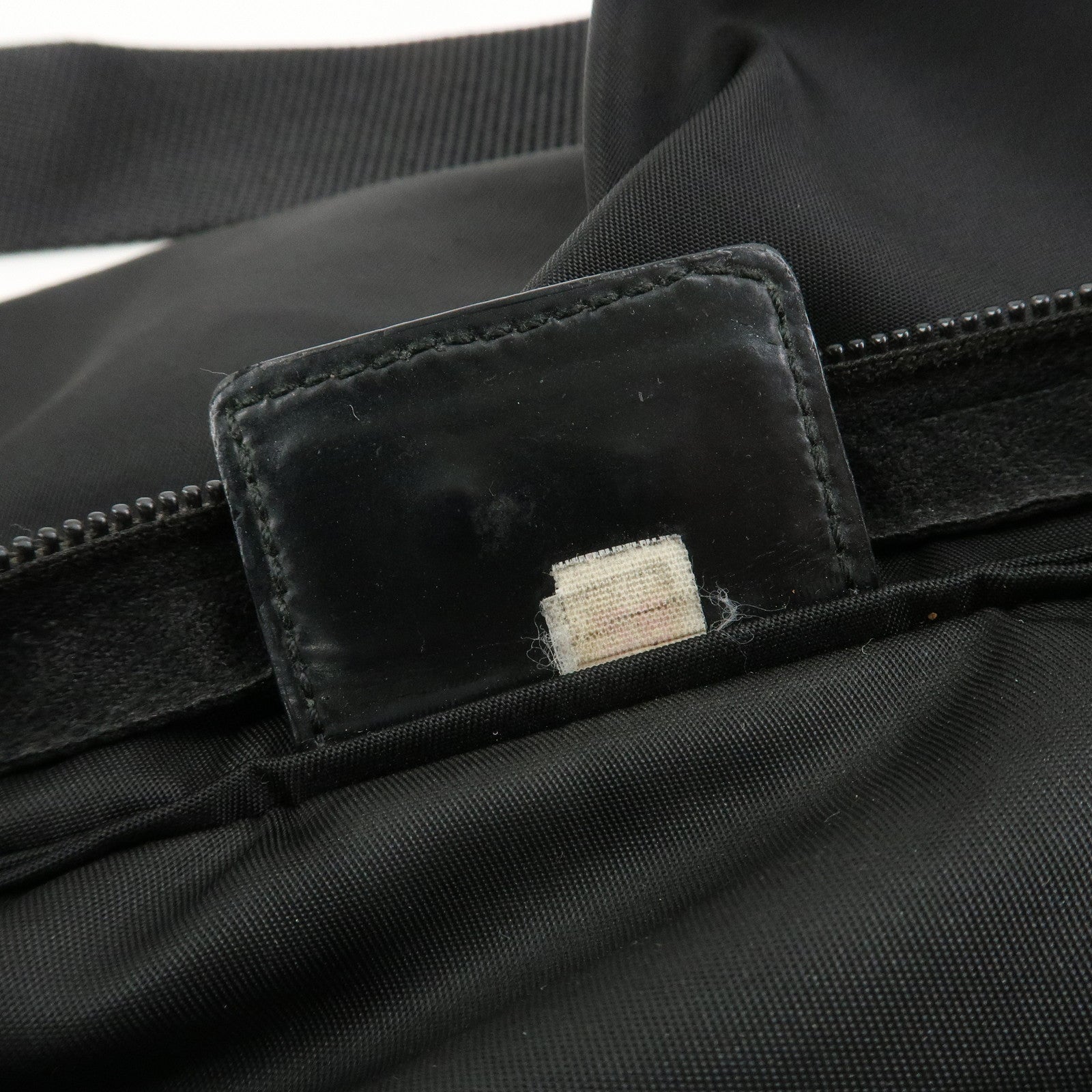 PRADA Triangle Logo Nylon Leather Shoulder Bag Crossbody Bag black