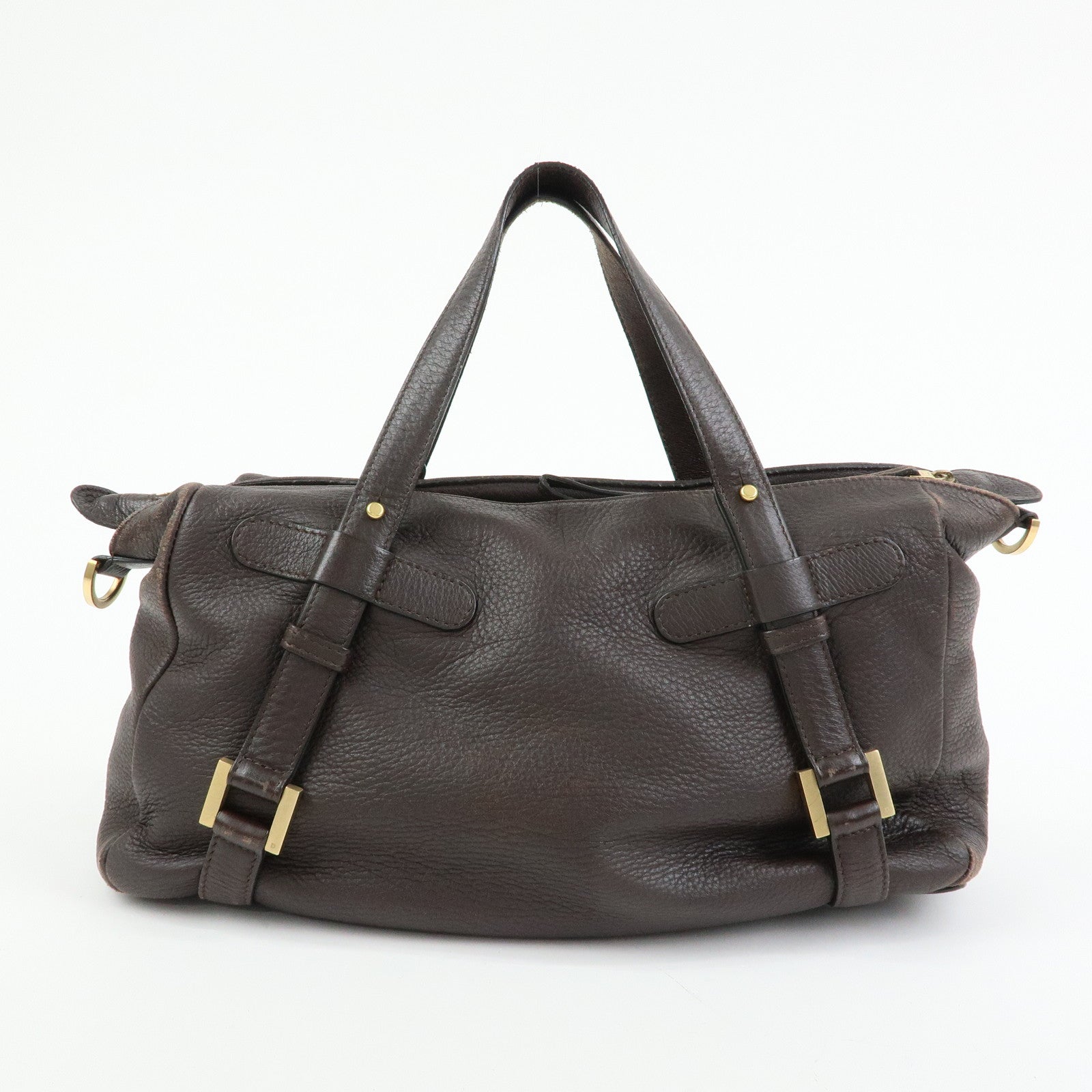 DELVAUX Leather 2Way Bag Hand Bag Shoulder Bag Brown