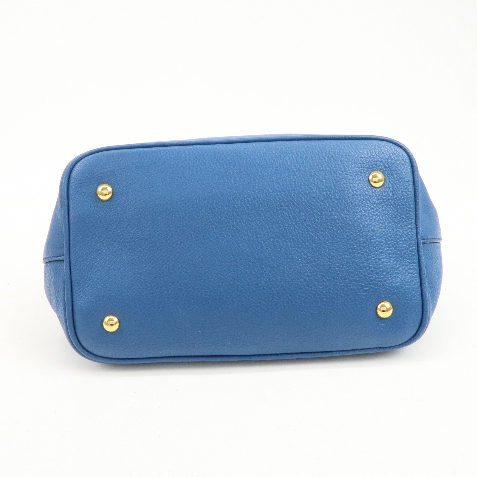 MIU MIU Madras Leather 2Way Shoulder Bag Hand Bag Blue RN0886