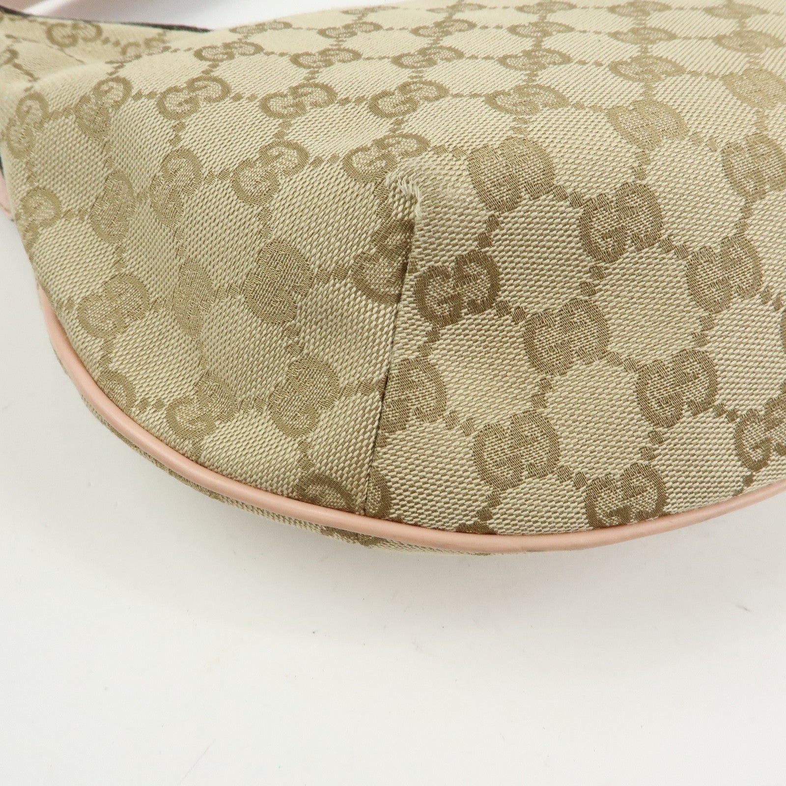 GUCCI Sherry GG Canvas Leather Shoulder Crossbody Bag Beige 181092