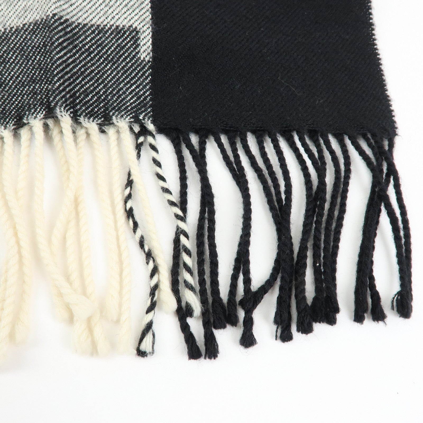 Christian Dior Logo Wool Acrylic Scarf Black Ivory