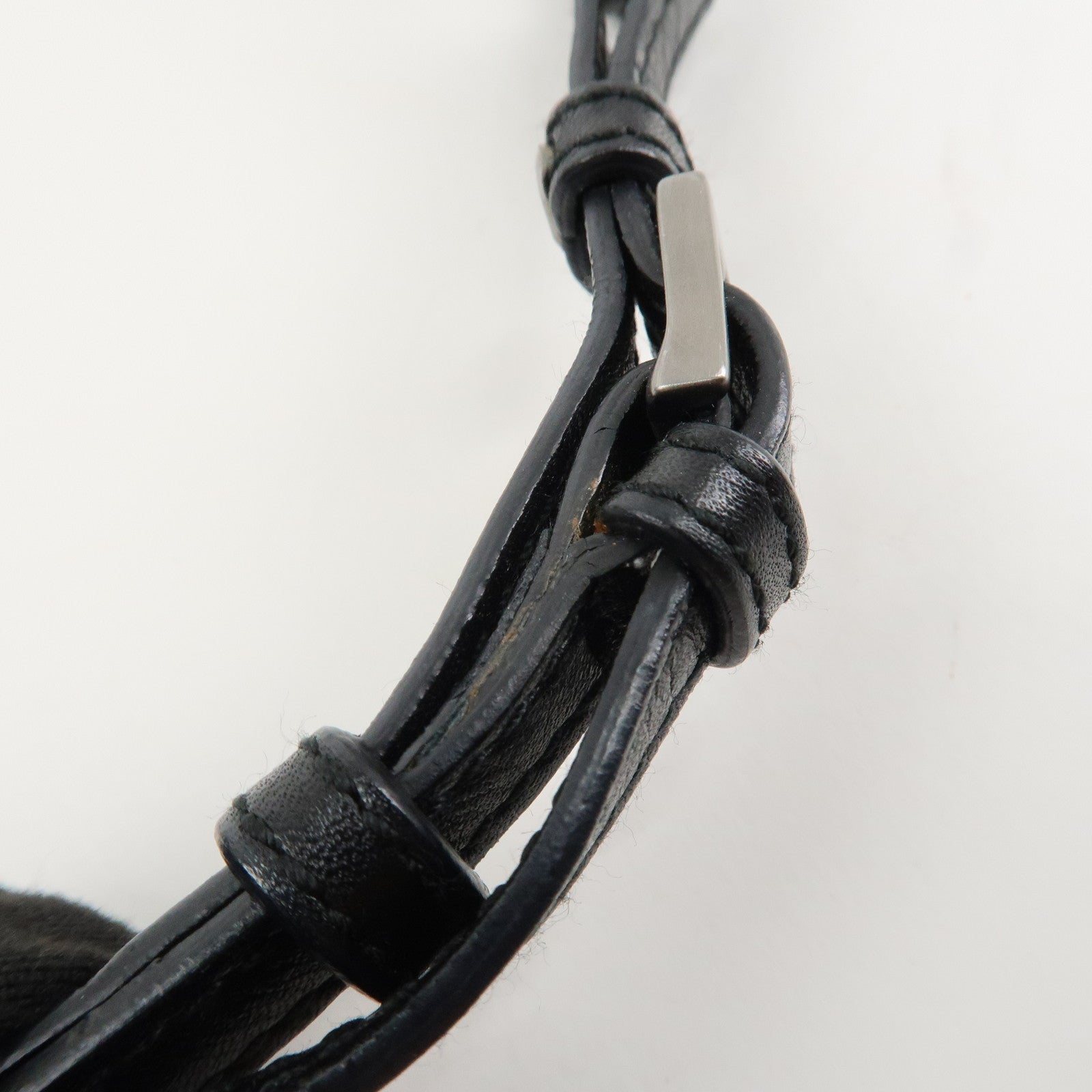 GUCCI Leather Shoulder Bag Black Silver Hardware 200110 Used