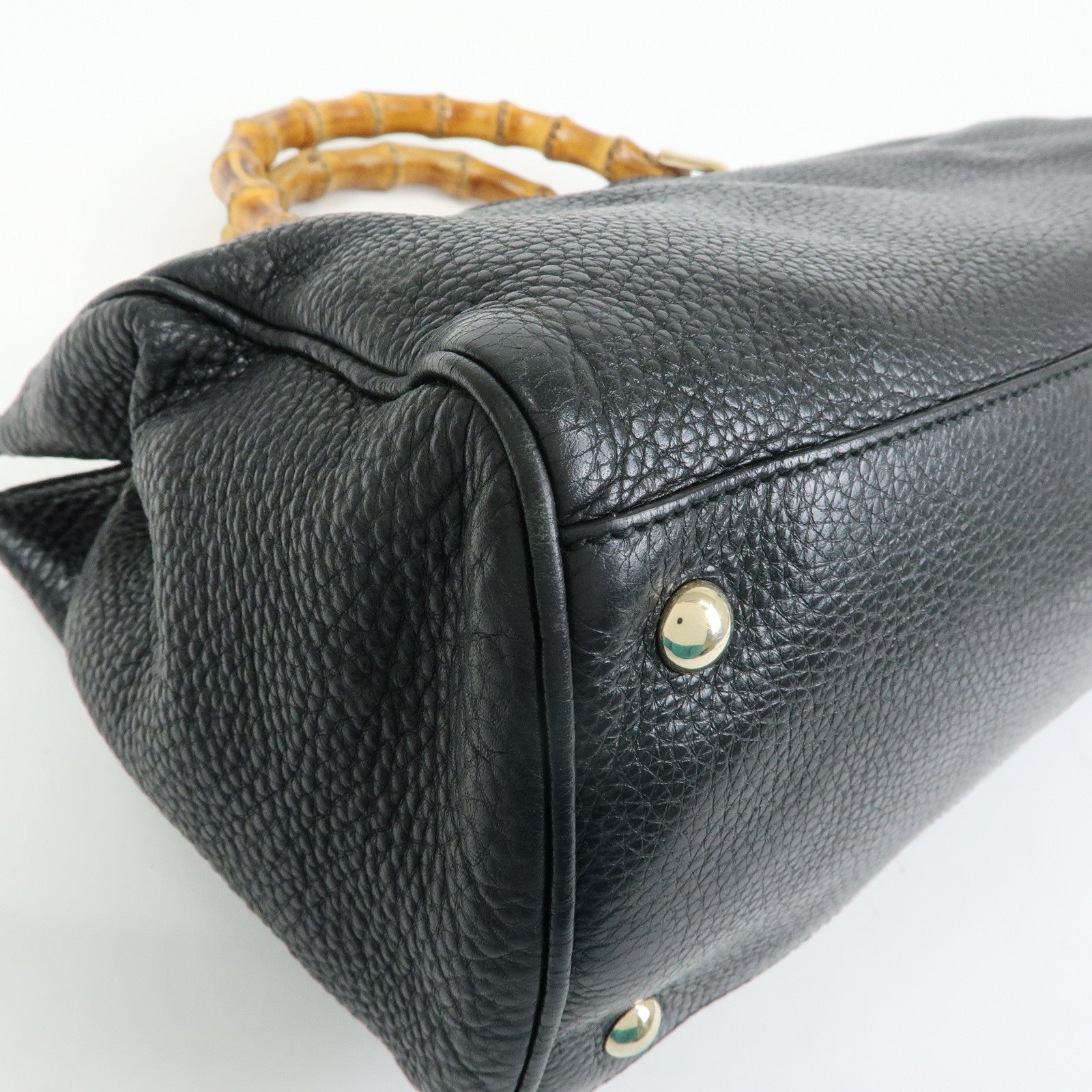 GUCCI Bamboo Shopper Medium Leather 2Way Hand Shoulder Bag 323660