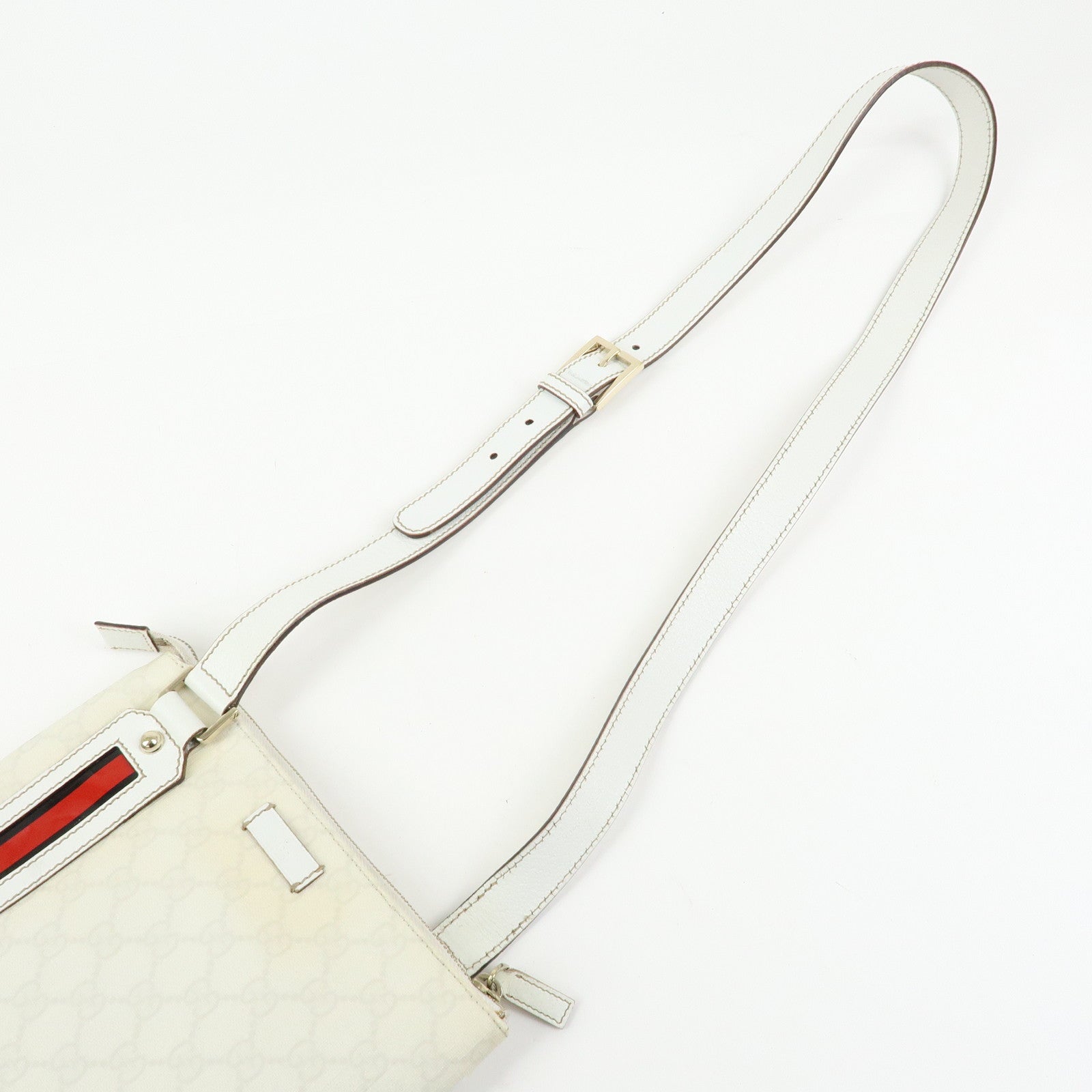 GUCCI Sherry GG Supreme PVC Leather Shoulder Bag Ivory 153244