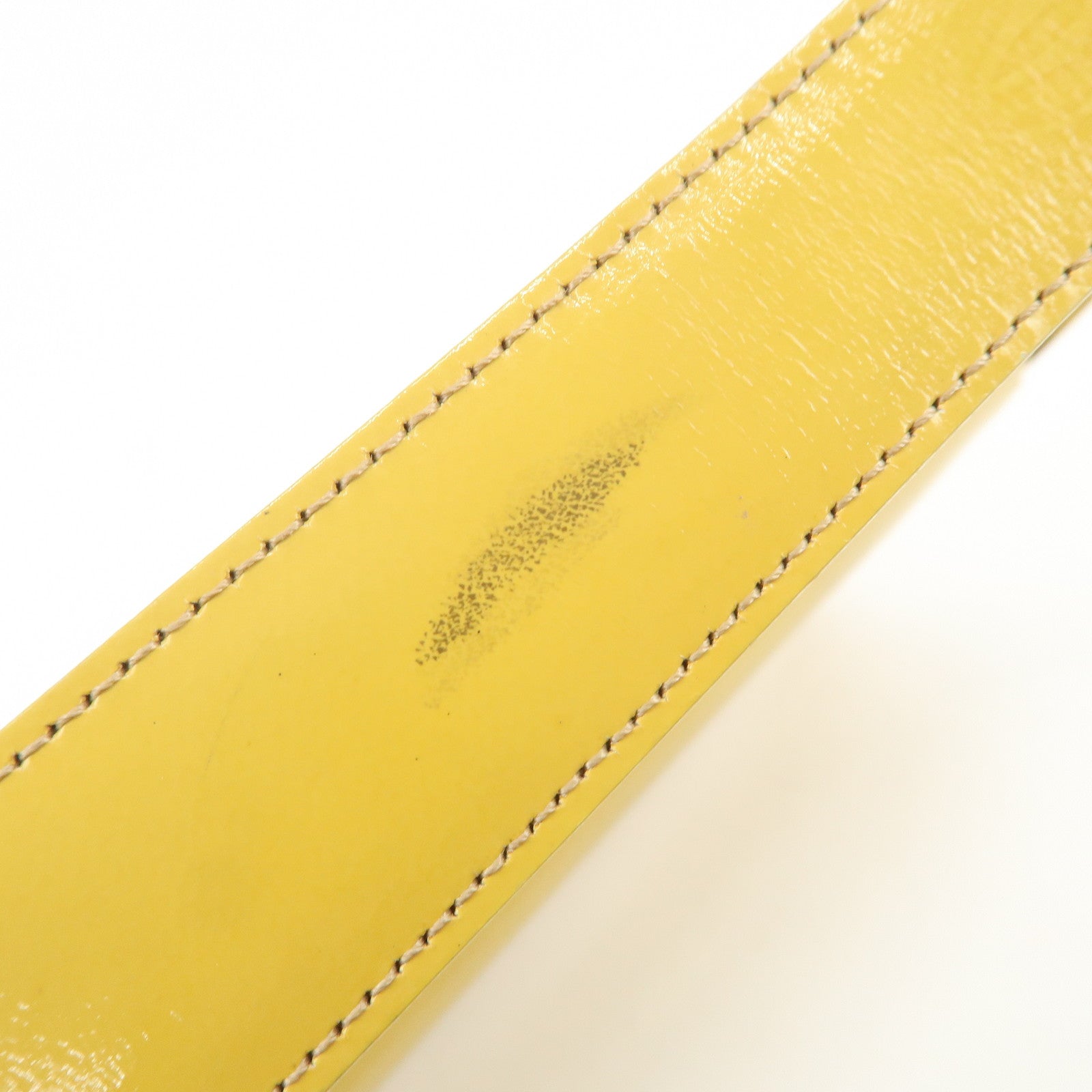 Cartier Happy Birthday Patent Leather Shoulder Bag Hand Bag Yellow