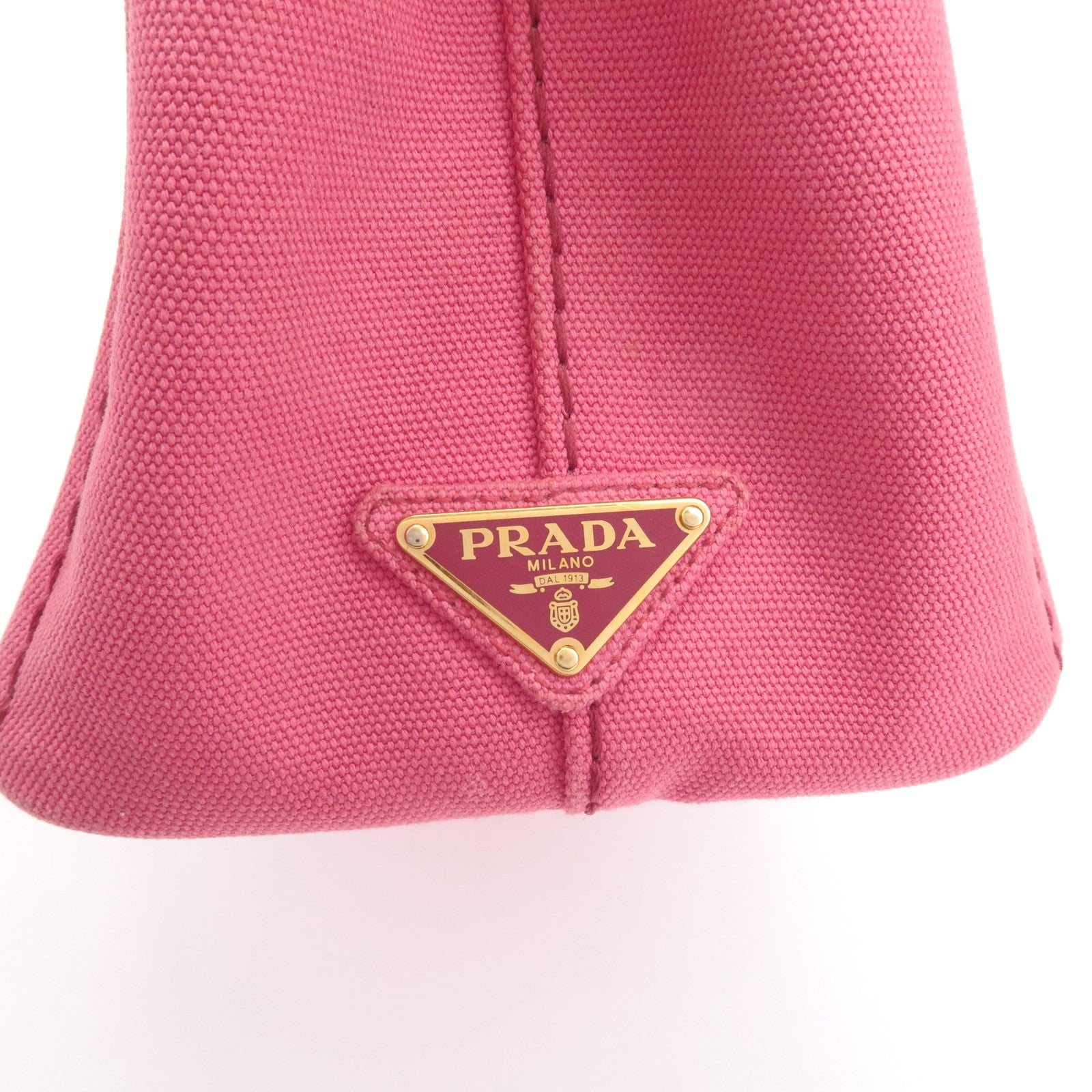 PRADA Canapa Mini Canvas 2Way Hand Bag Shoulder Bag Pink 1BG439 Used