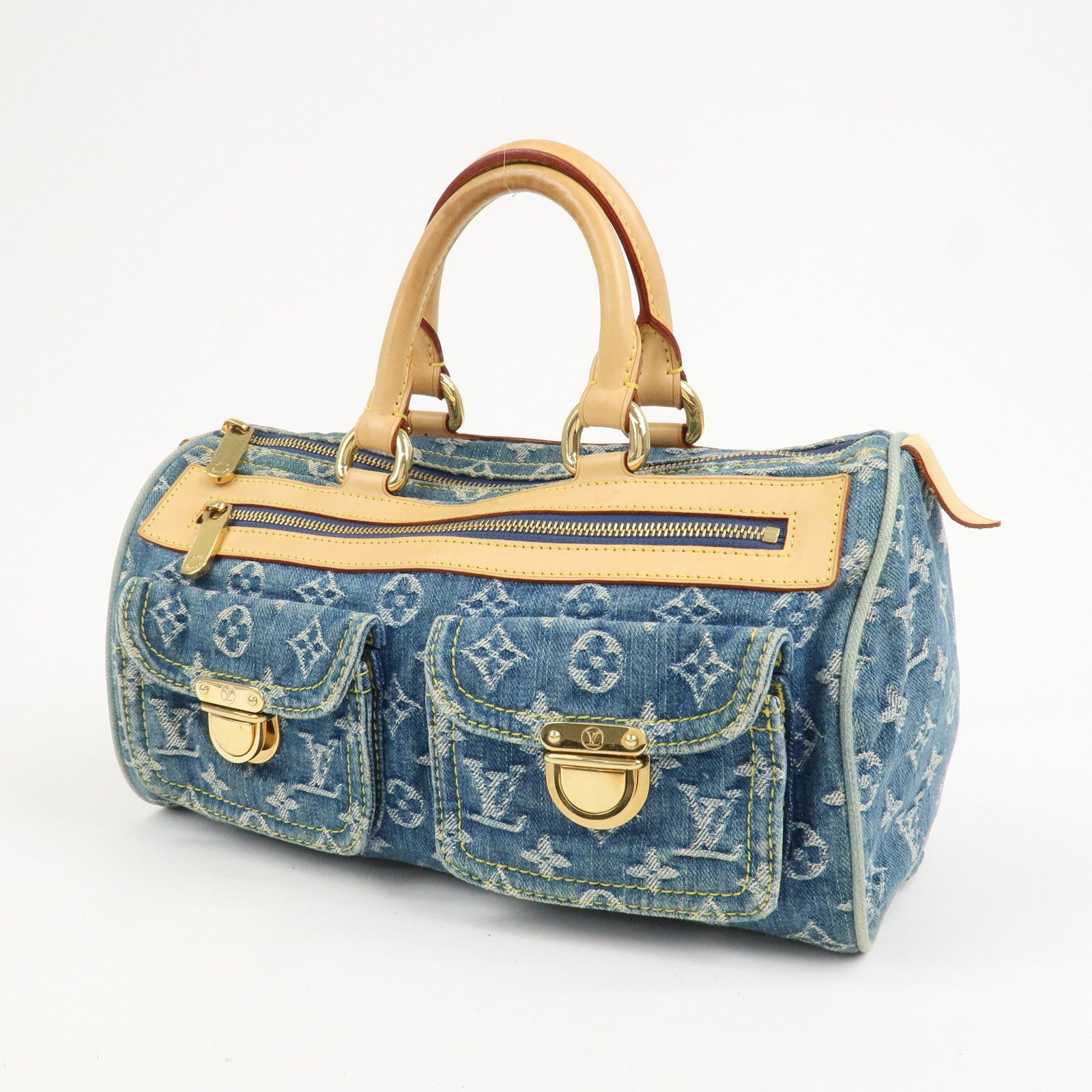 Louis Vuitton Monogram Denim Neo Speedy Boston Bag Blue M95019