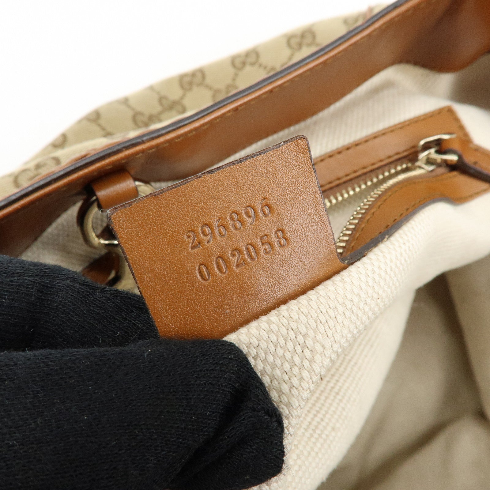 GUCCI Interlocking G GG Canvas Leather Tote Bag Shoulder Bag 296896