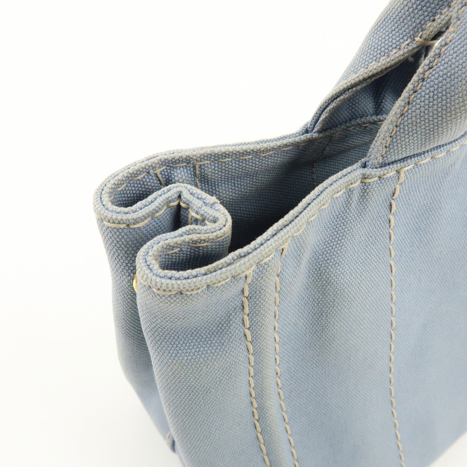 PRADA Canapa Mini Canvas 2Way Bag Hand Bag Light Blue 1BG439