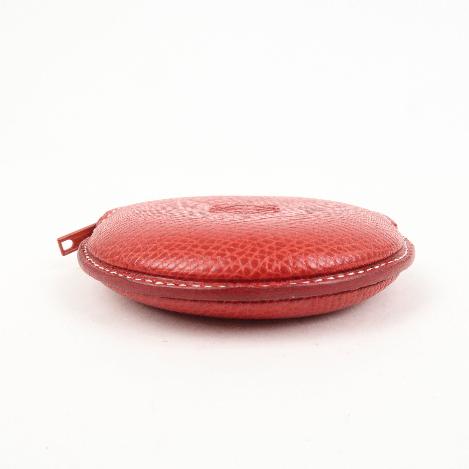 LOEWE Set of 2 Leather Suede Coin Case Red Brown