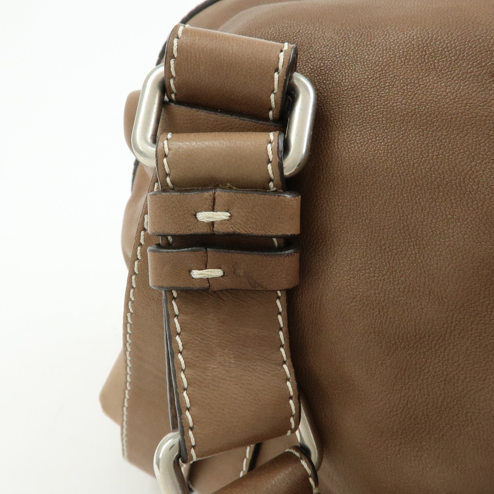 Chloe Patsy Leather Boston Bag Shoulder Bag Hand Bag Brown