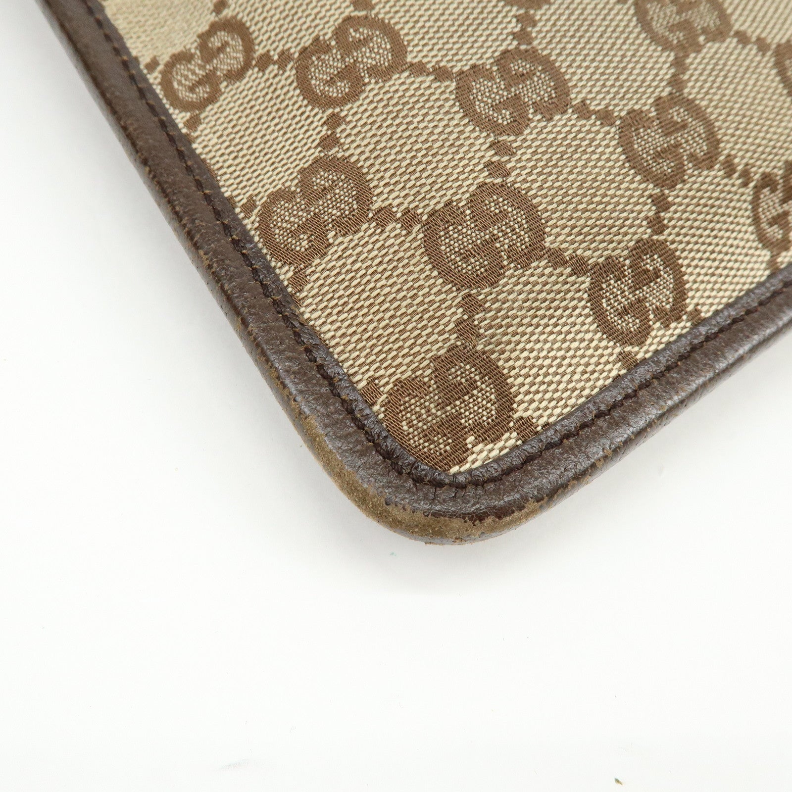 GUCCI Sherry GG Canvas Leather Shoulder Crossbody Bag Brown 27639