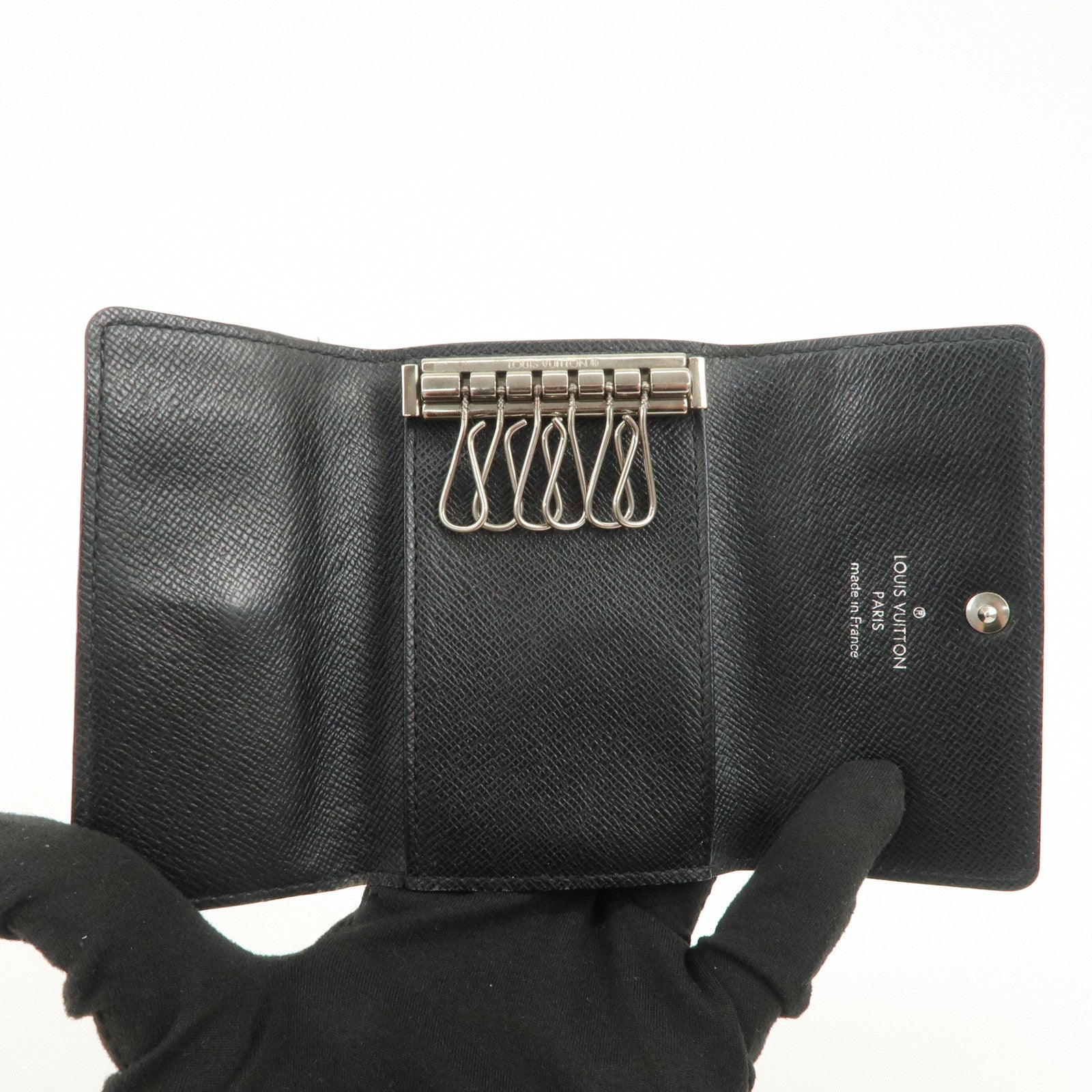 Louis Vuitton Damier Graphite Multicle 6 Key Case Gray Black N62662