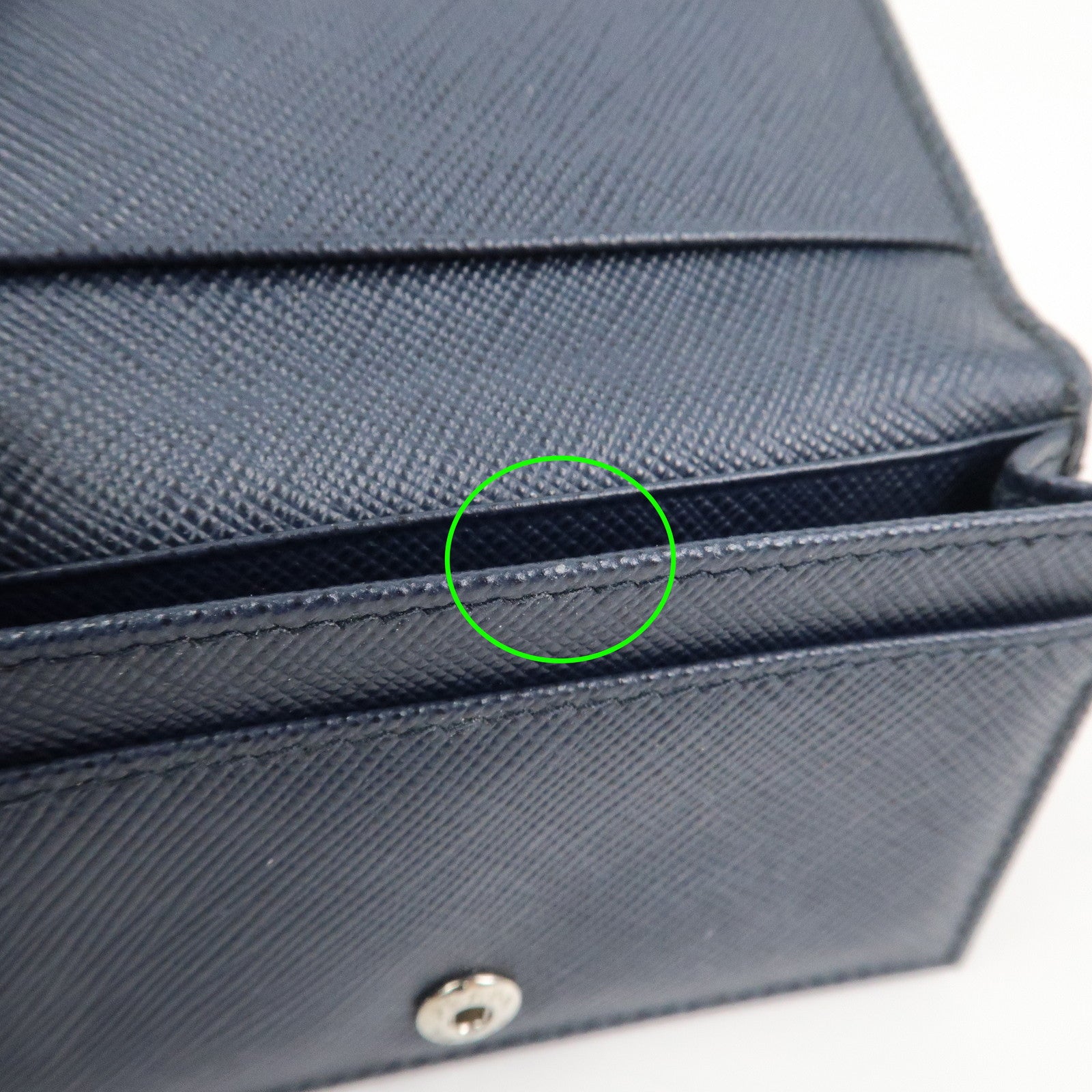 PRADA Saffiano Leather Card Case Card Holder Navy 2MC122