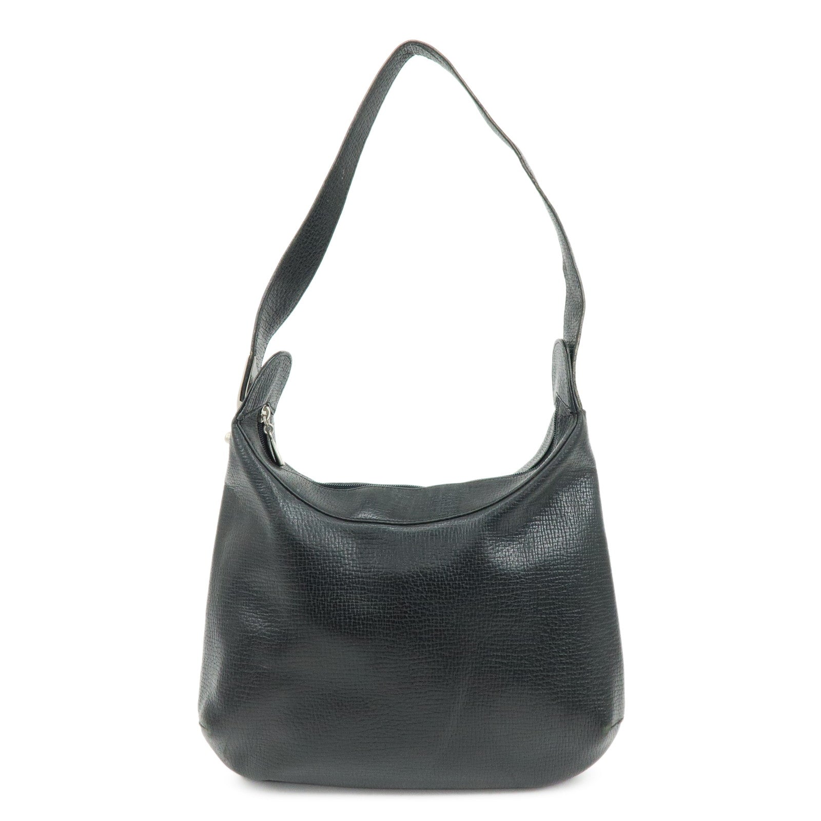 LOEWE Embossed Leather Shoulder Bag Hand Bag Black