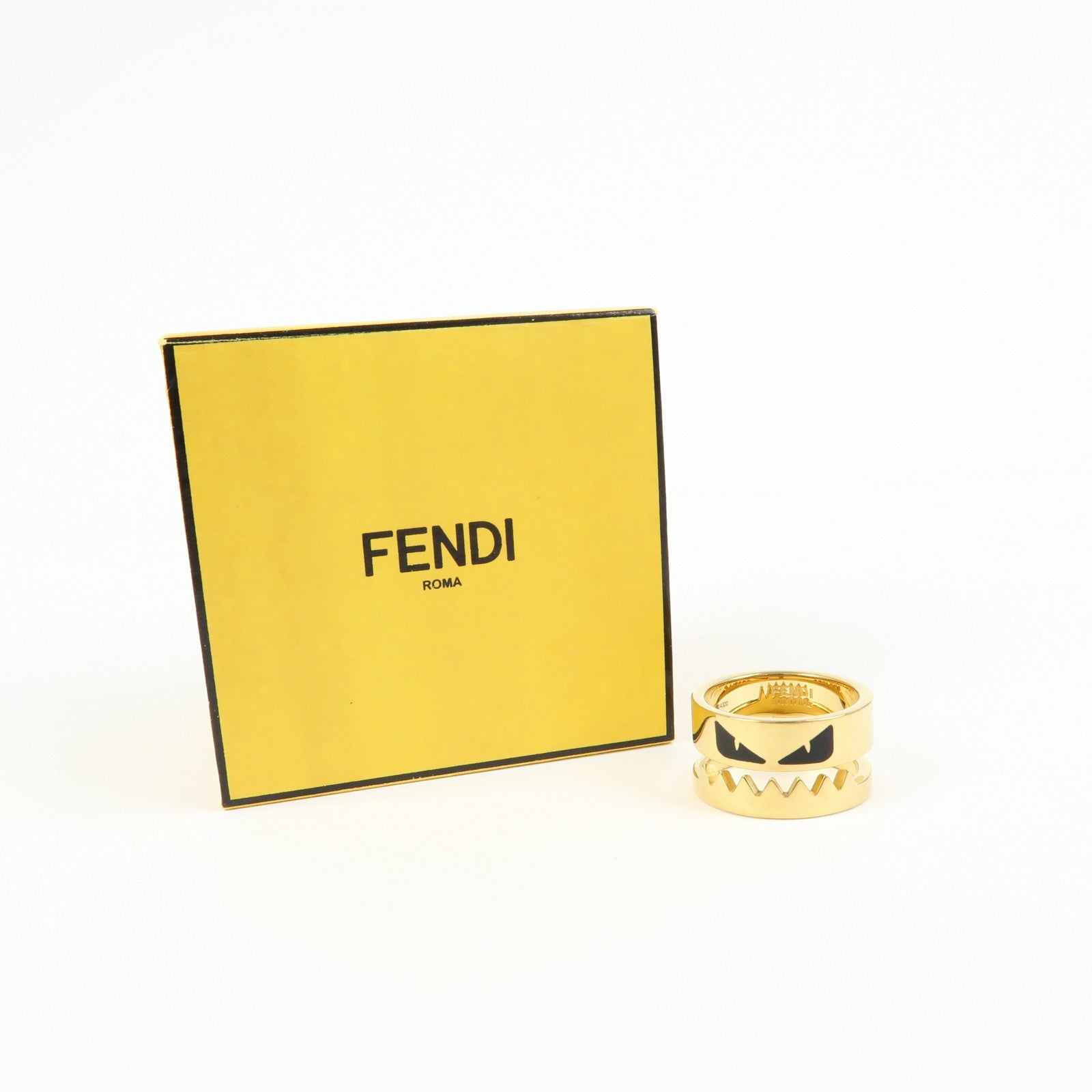 FENDI Monster Metal Ring Gold US11.5 EU66 HK26 Size L
