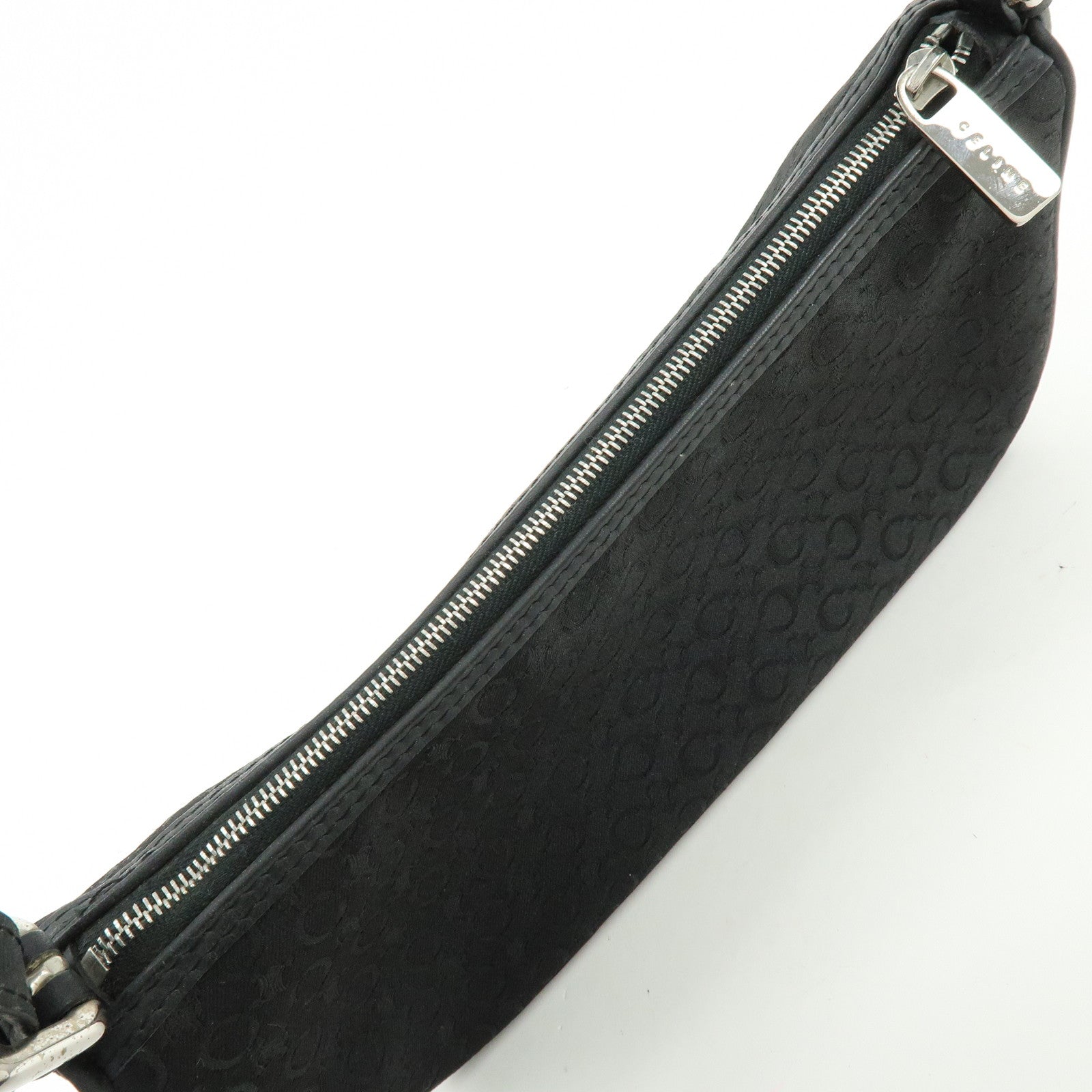 CELINE C Macadam Leather Shoulder Hand Bag Accessory Pouch Black