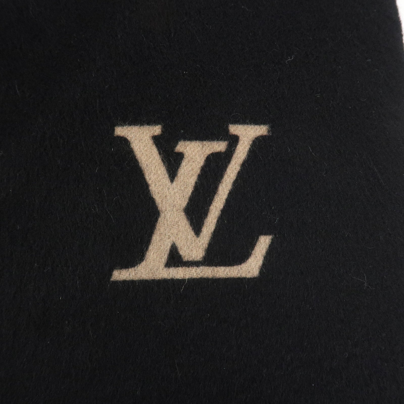 Louis Vuitton Echarpe Jeram Scarf Stole Cashmere Black 400788