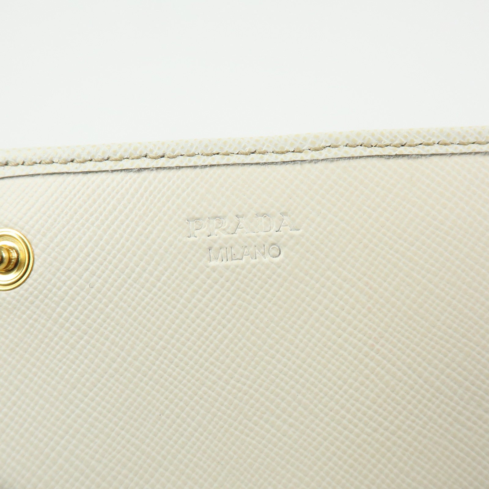 PRADA Triangle Logo Saffiano Leather Long Wallet White Pink 1M1132