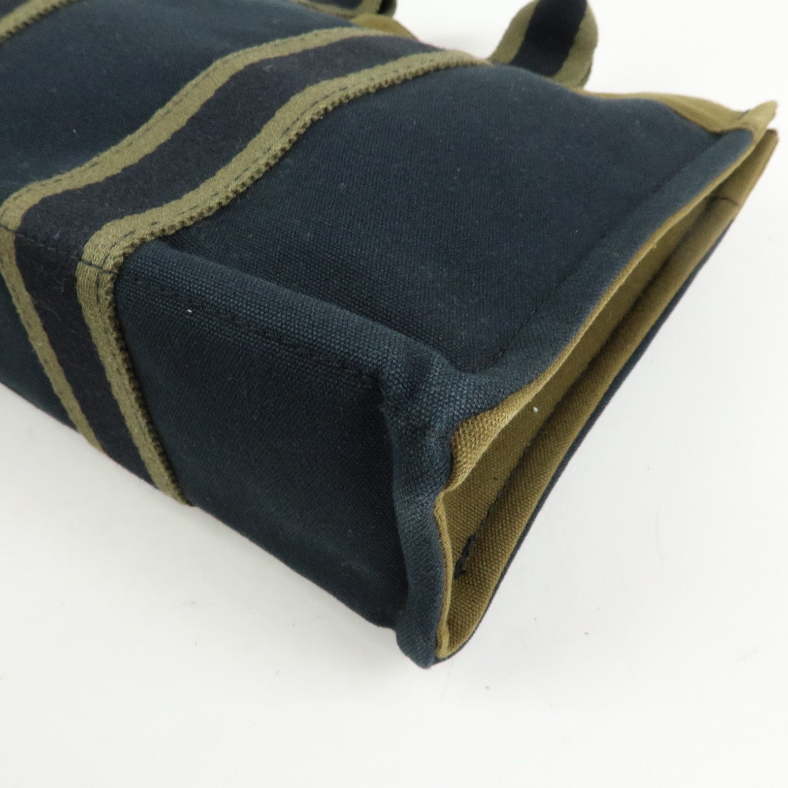 HERMES Fourre Tout PM Canvas Tote Bag Hand Bag Navy Khaki