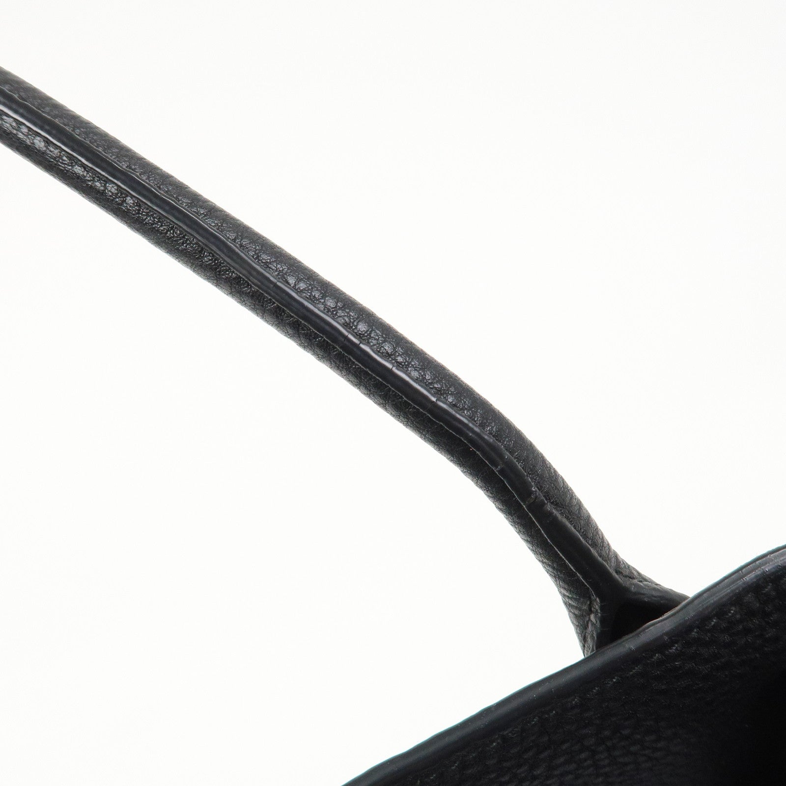 PRADA Triangle Logo Leather 2 Way Bag Hand Bag Black 1BA127