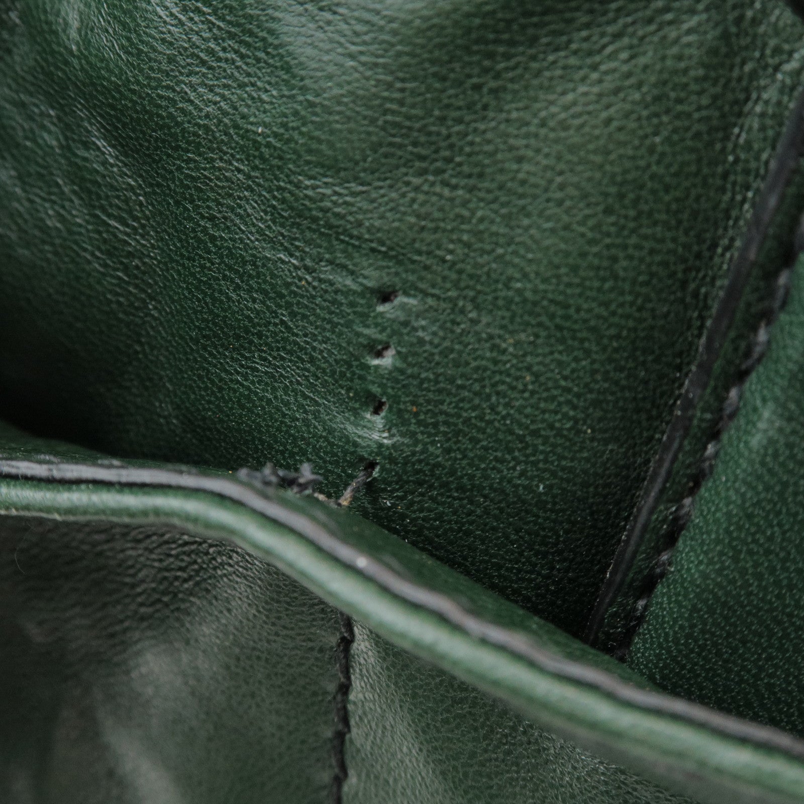 PRADA Triangle Logo 2Way Leather Hand Bag Shoulder Bag Green