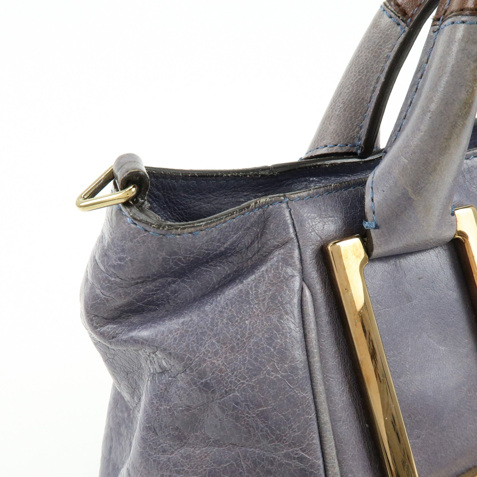 Chloe Ethel Leather 2Way Bag Shoulder Bag Hand Bag Gray