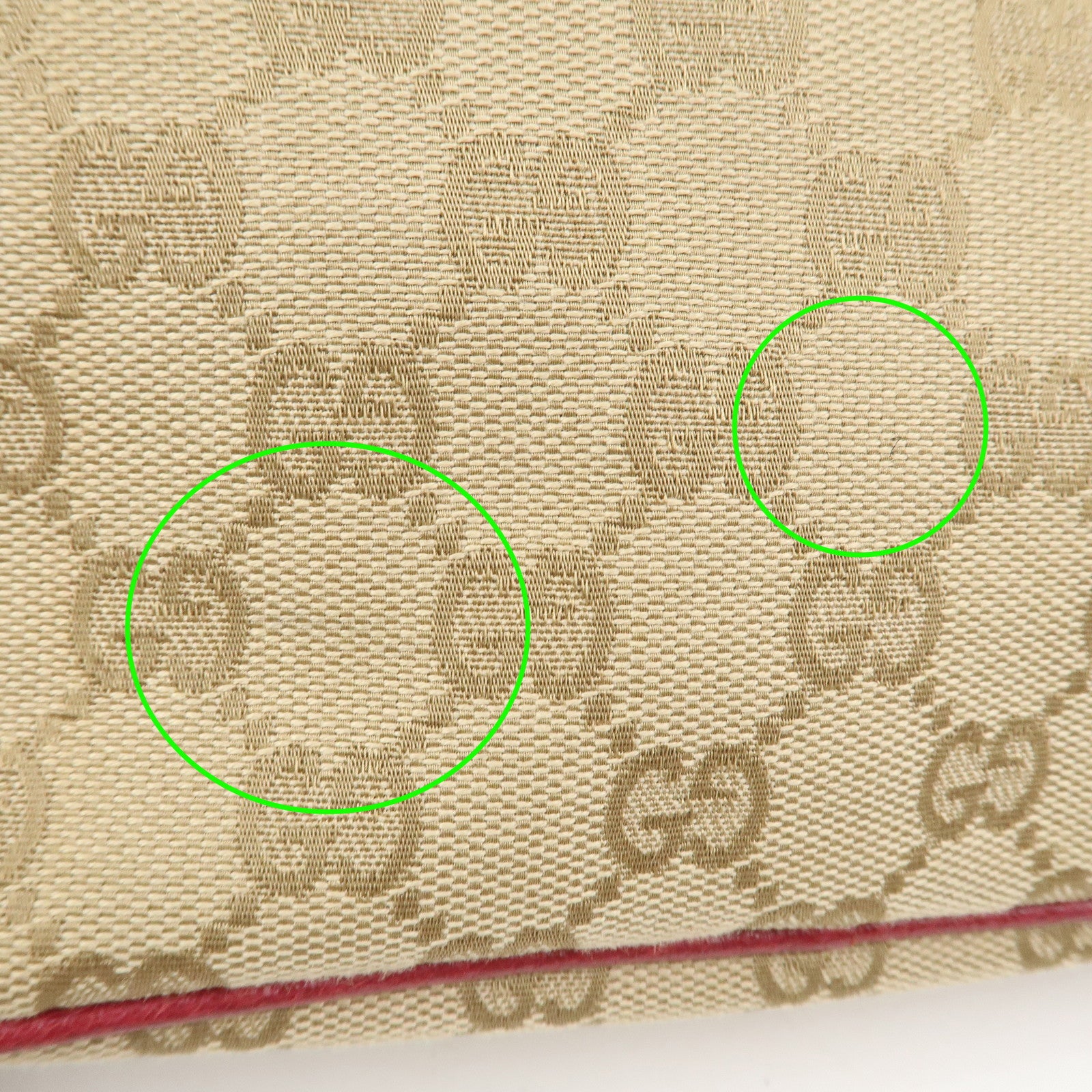 GUCCI Boat Bag Logo GG Monogram Canvas Hand Bag Beige Pink 07198