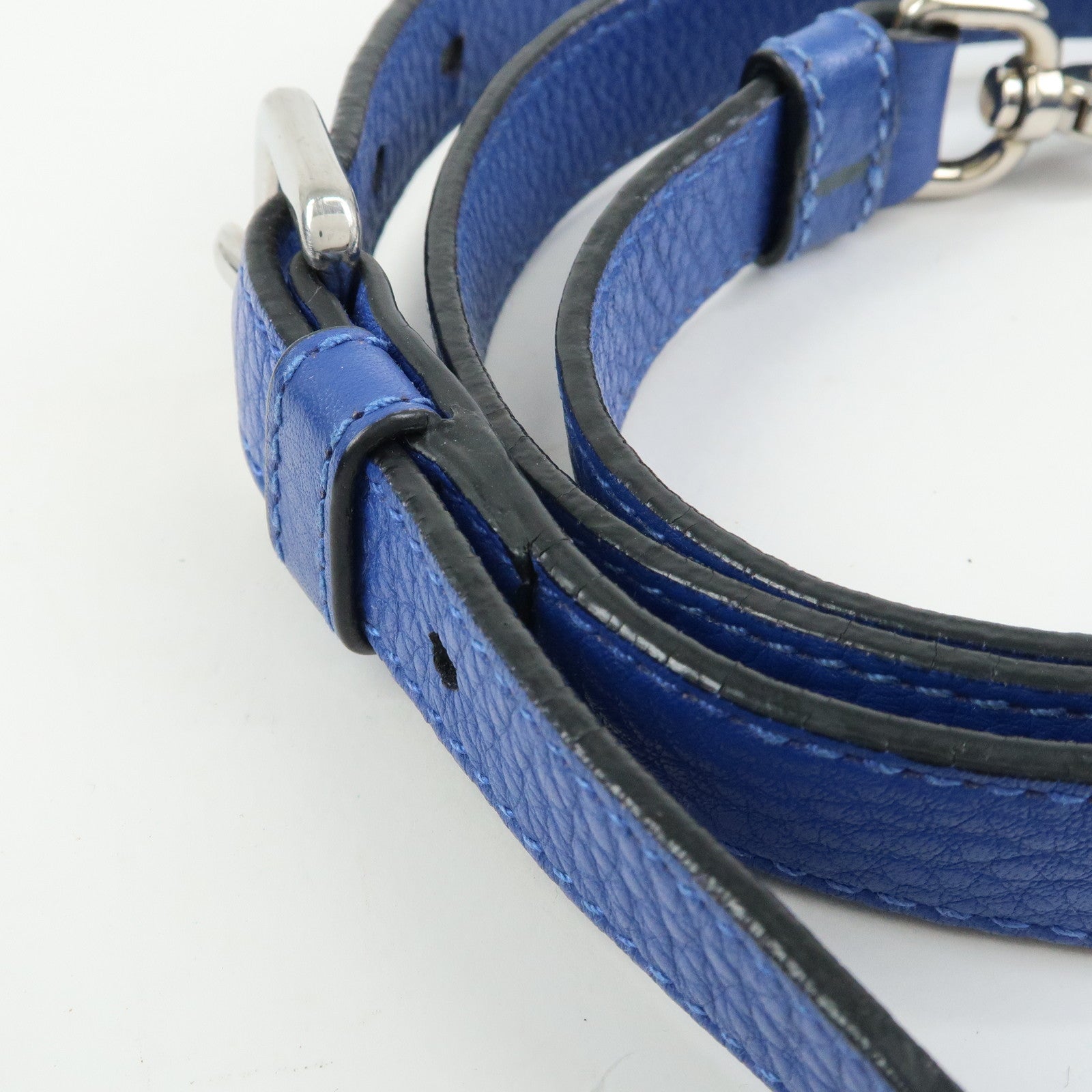 PRADA Vitello Dino Leather 2Way Bag Shoulder Bag Blue BL0805