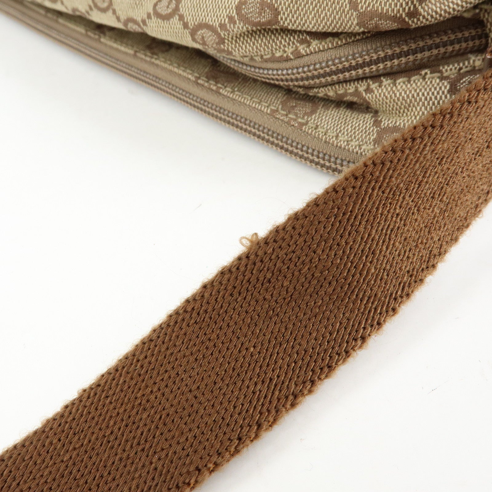 GUCCI GG Canvas Leather Shoulder Crossbody Bag Beige Brown 90474