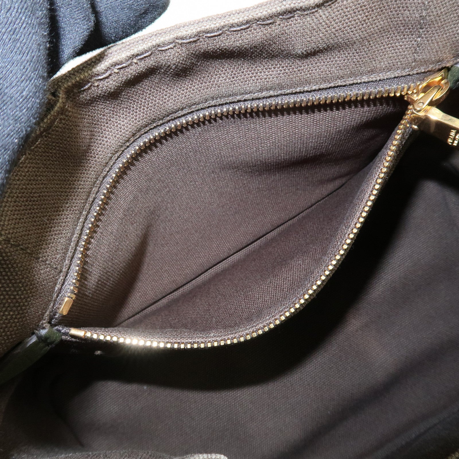 PRADA Logo Canapa Mini Canvas Tote Bag Hand Bag Khaki BN2439