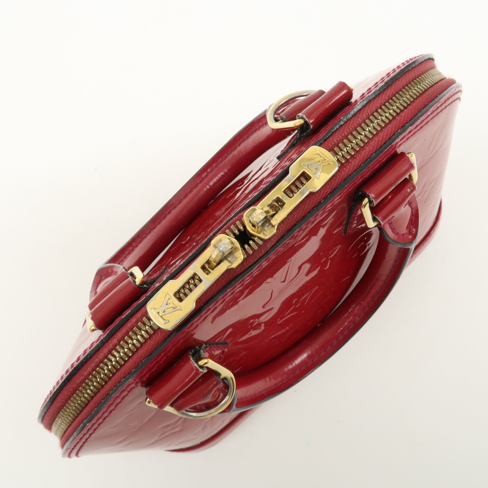 Louis Vuitton Monogram Vernis Alma BB 2Way Hand Bag Rouge M91698