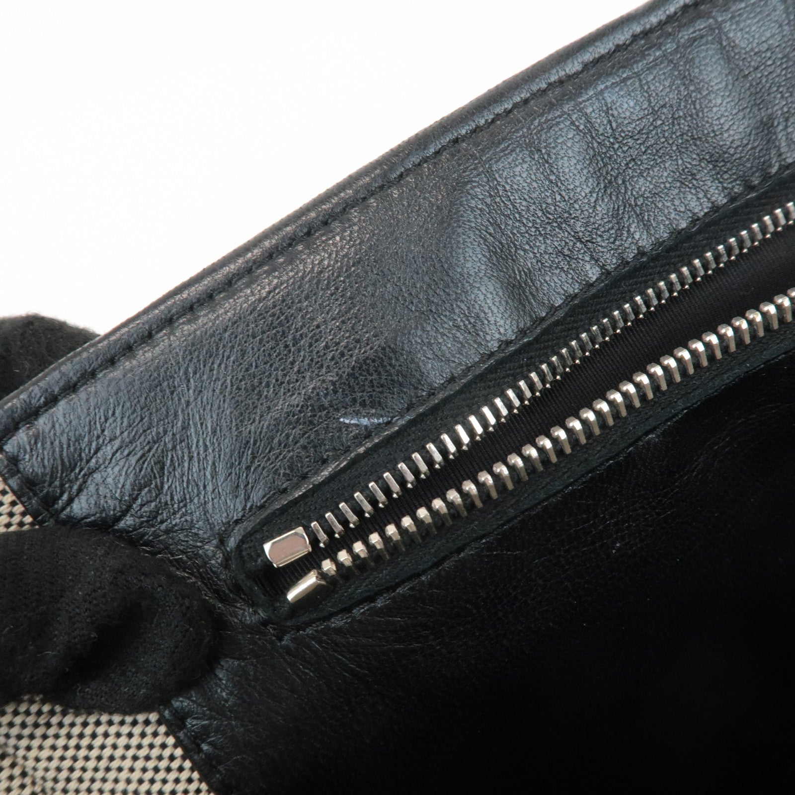 CHANEL COCO Mark No.5 Camellia Canvas Leather Patent Hand Bag A31573 Used