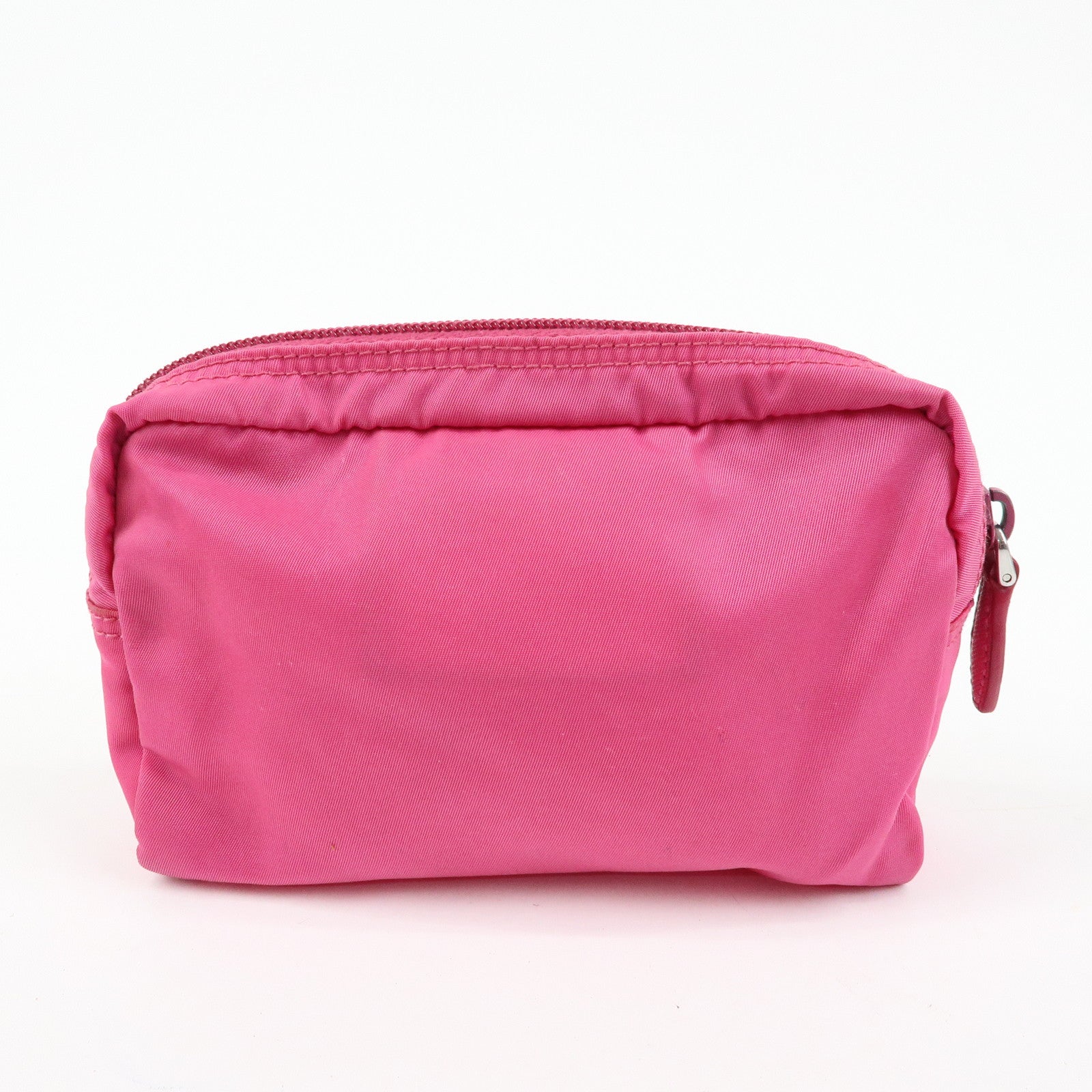 PRADA Triangle Logo Set of 3 Nylon Leather Pouch Pink Purple