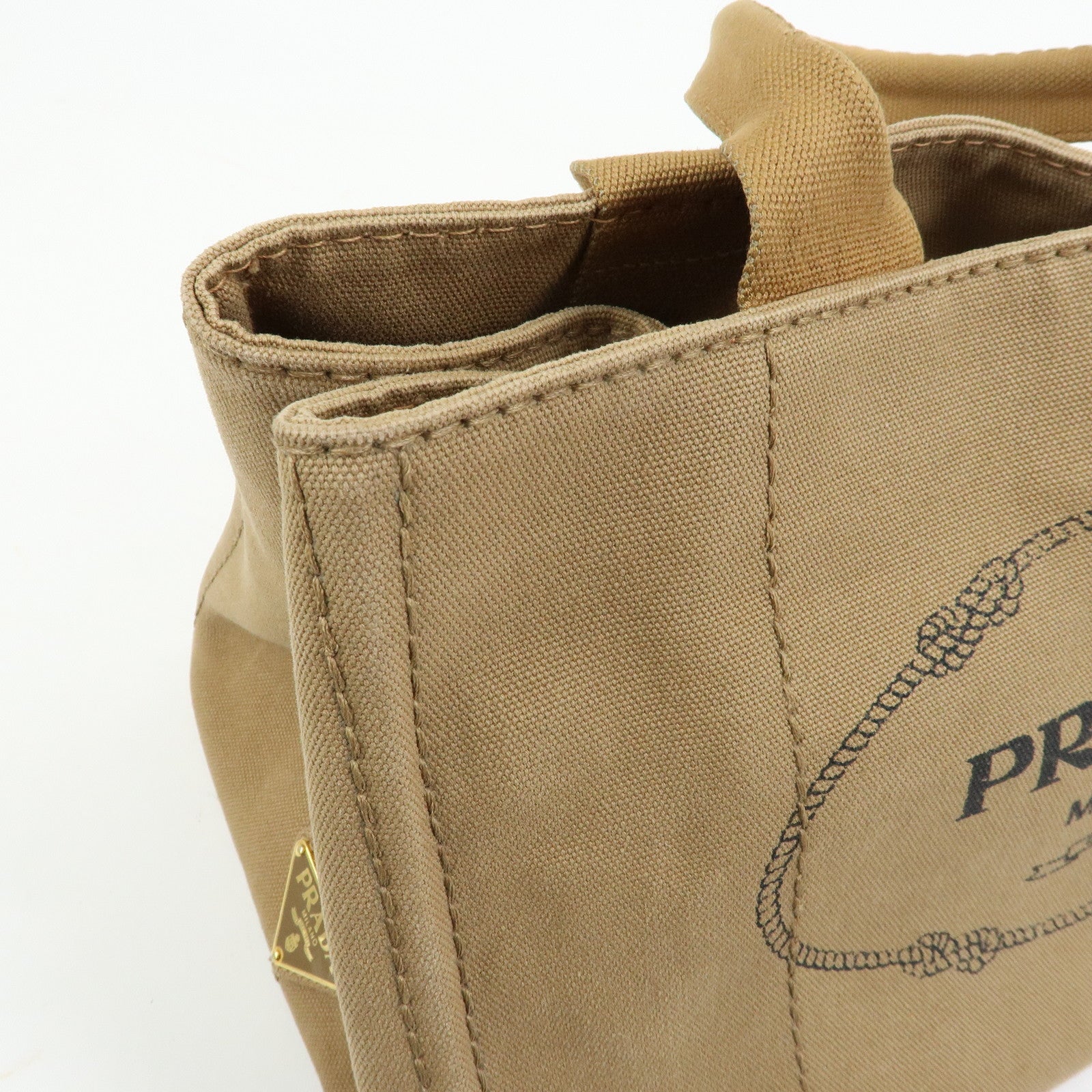 PRADA Triangle Logo CANAPA Canvas 2Way Bag Hand Bag Shoulder Bag