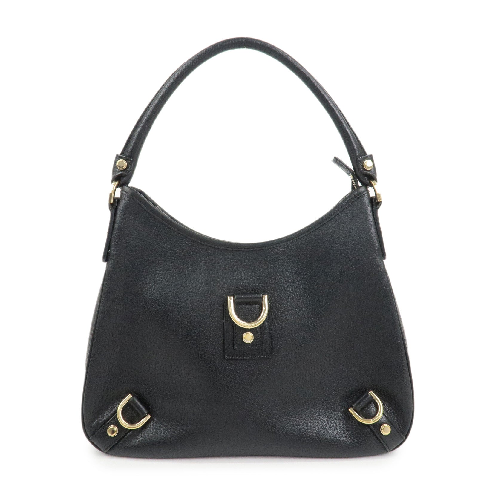 GUCCI Abbey GG Canvas Leather Shoulder Bag Black 130738