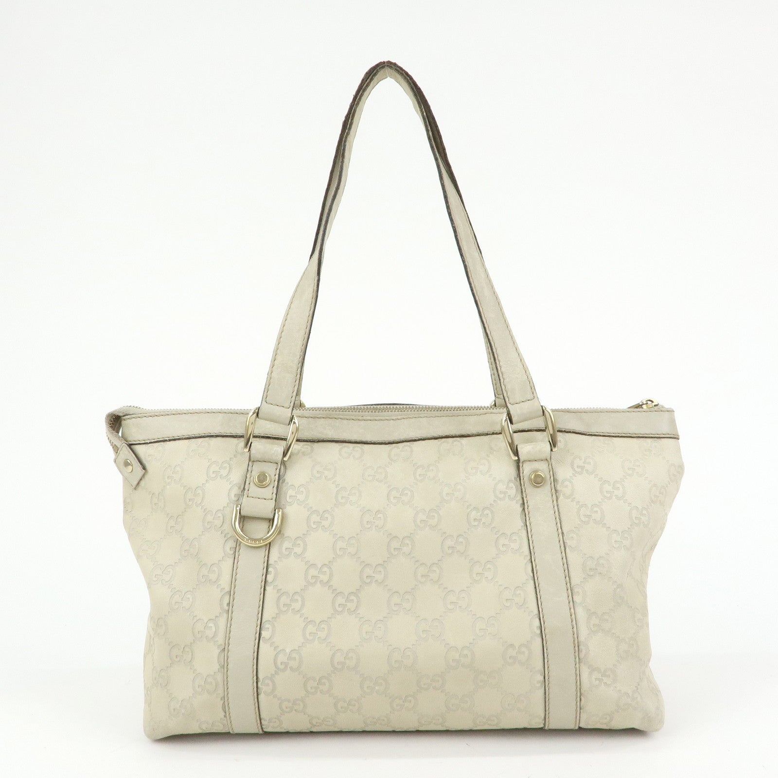 GUCCI Abbey GG Canvas Tote Bag Shoulder Bag White 141470