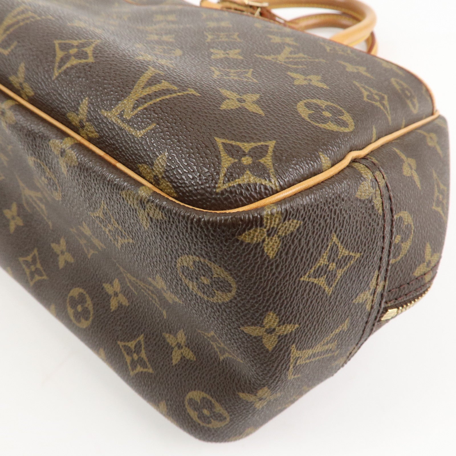 Louis Vuitton Monogram Deauville Hand Bag Brown M47270 Used