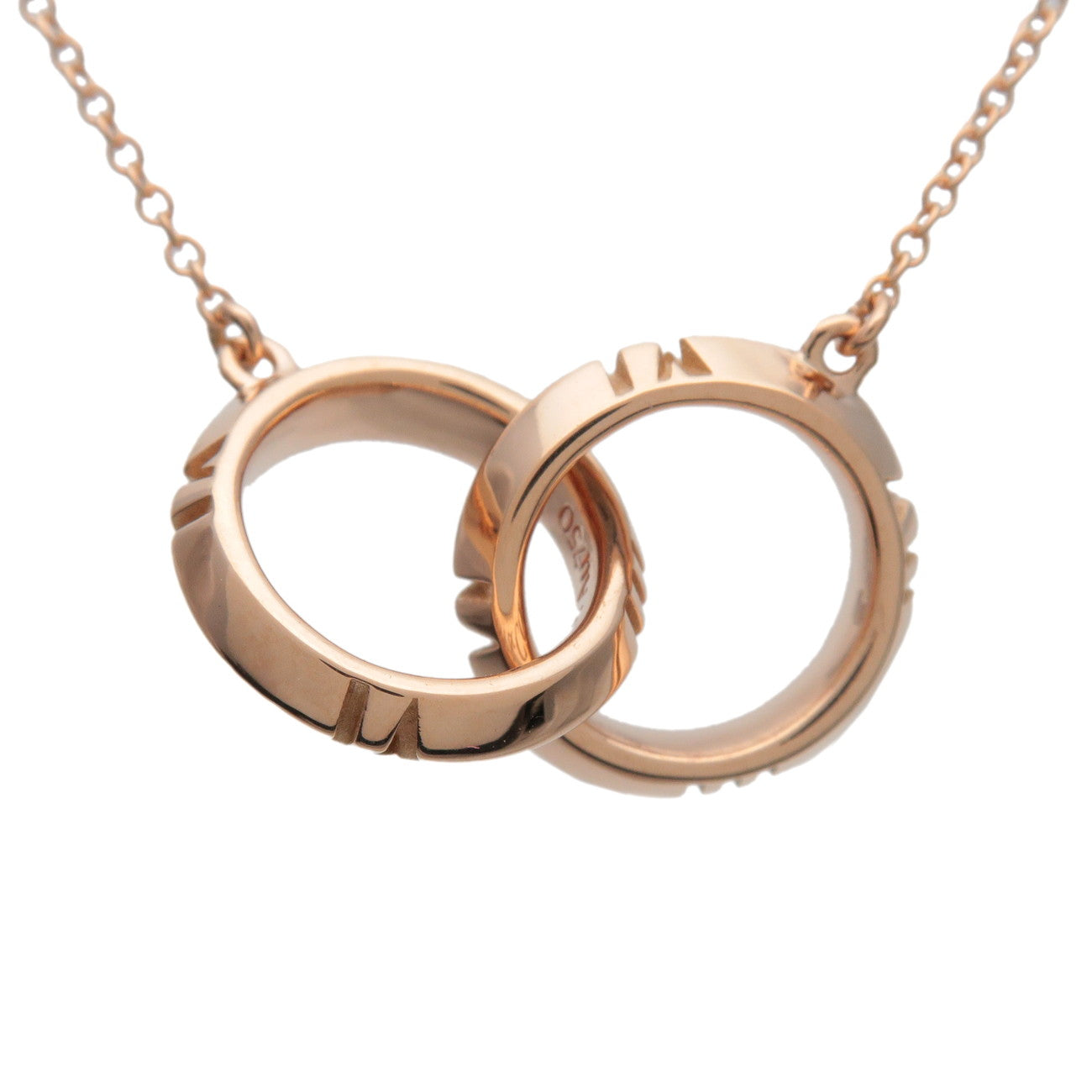 Tiffany & Co Atlas X Closed Interlocking Necklace K18 750 Rose Gold