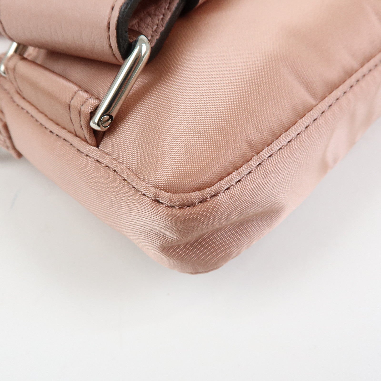 FENDI Baguette Mini Nylon Leather 2WAY Bag ×PORTER Pink 7AS138