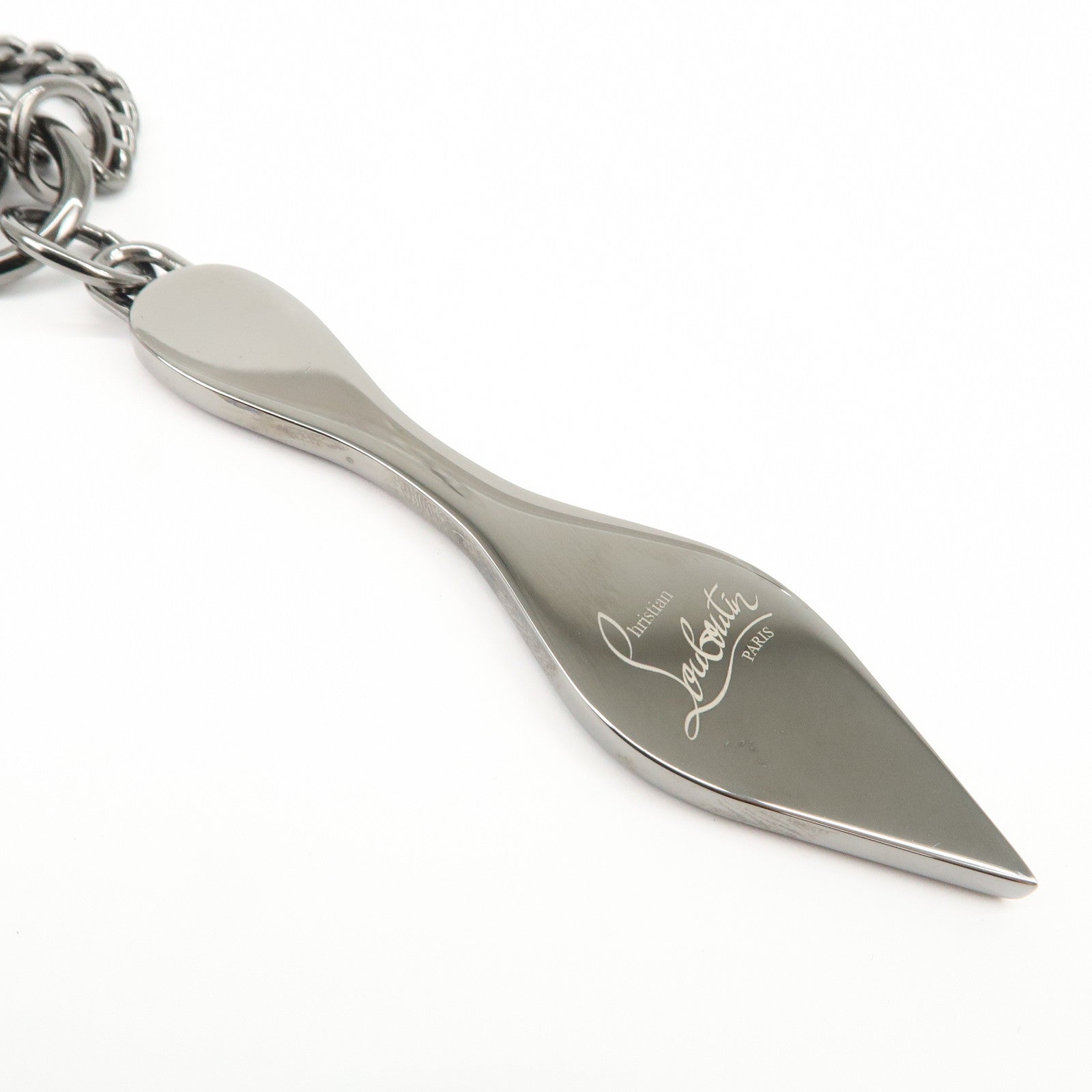 Christian Louboutin Metal Plastic Bag Charm Key Ring Red