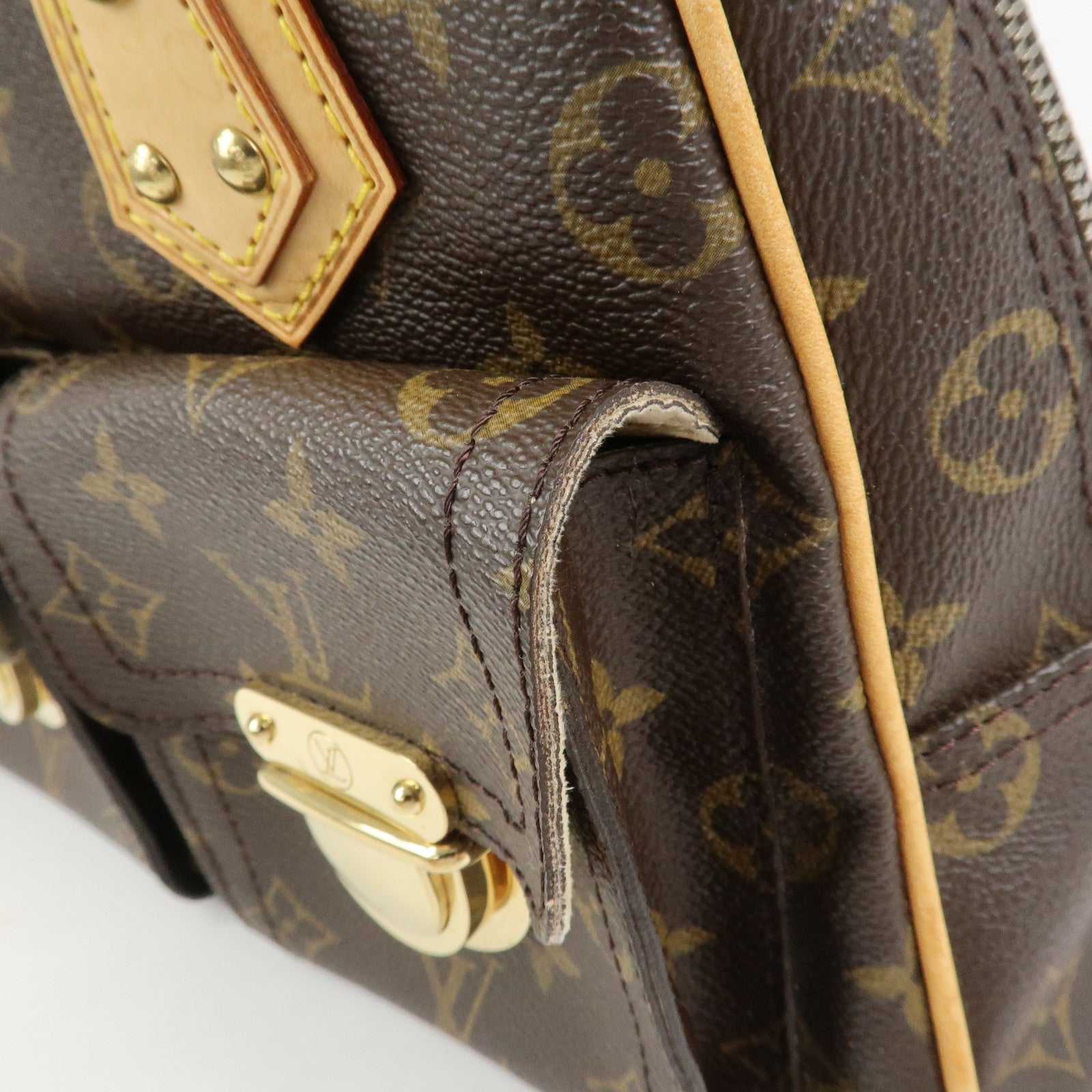 Louis Vuitton Monogram Manhattan PM Hand Bag Brown M40026