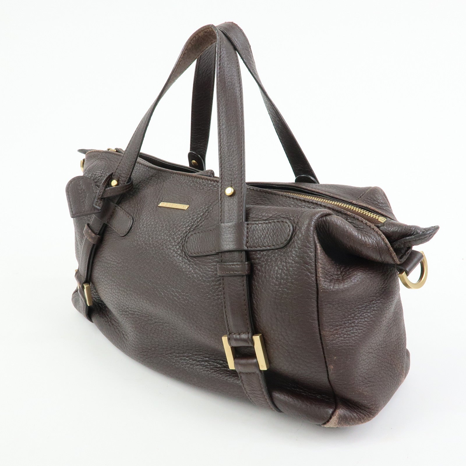 DELVAUX Leather 2Way Bag Hand Bag Shoulder Bag Brown