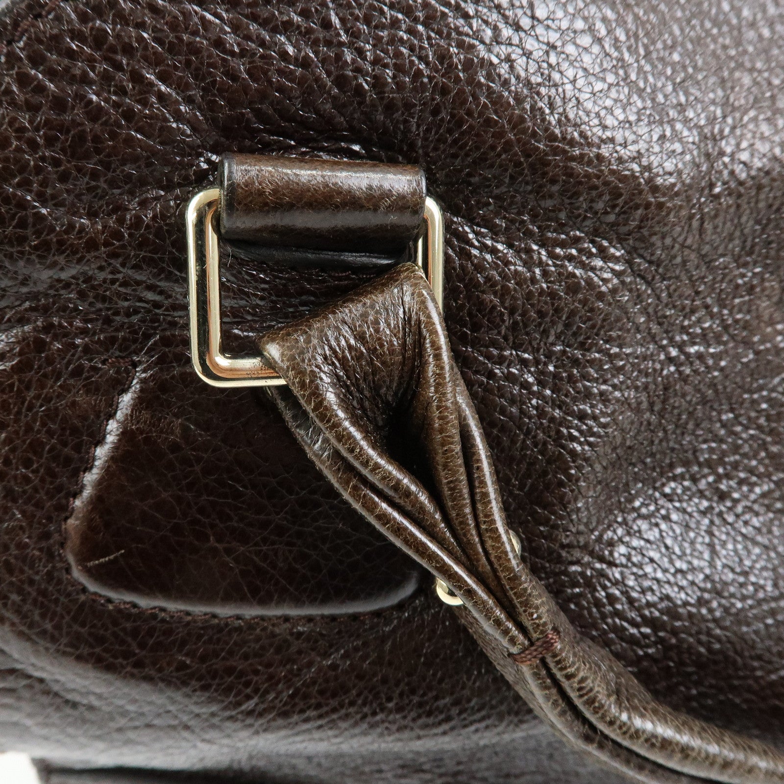 CELINE Bittersweet Leather Shoulder Bag Hand Bag Brown