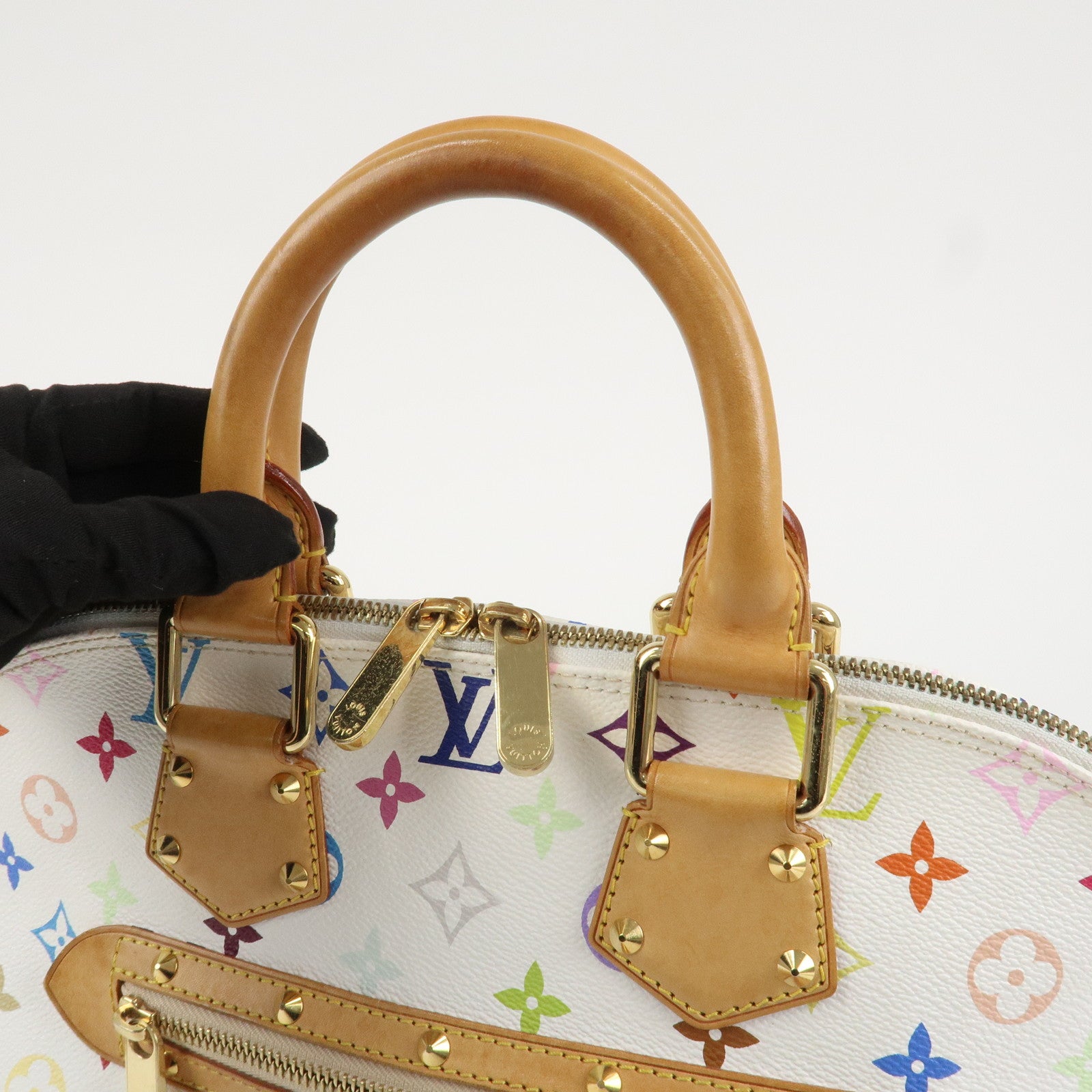 Louis Vuitton Monogram Multicolor Alma PM Hand Bag Blanc M92647 Used