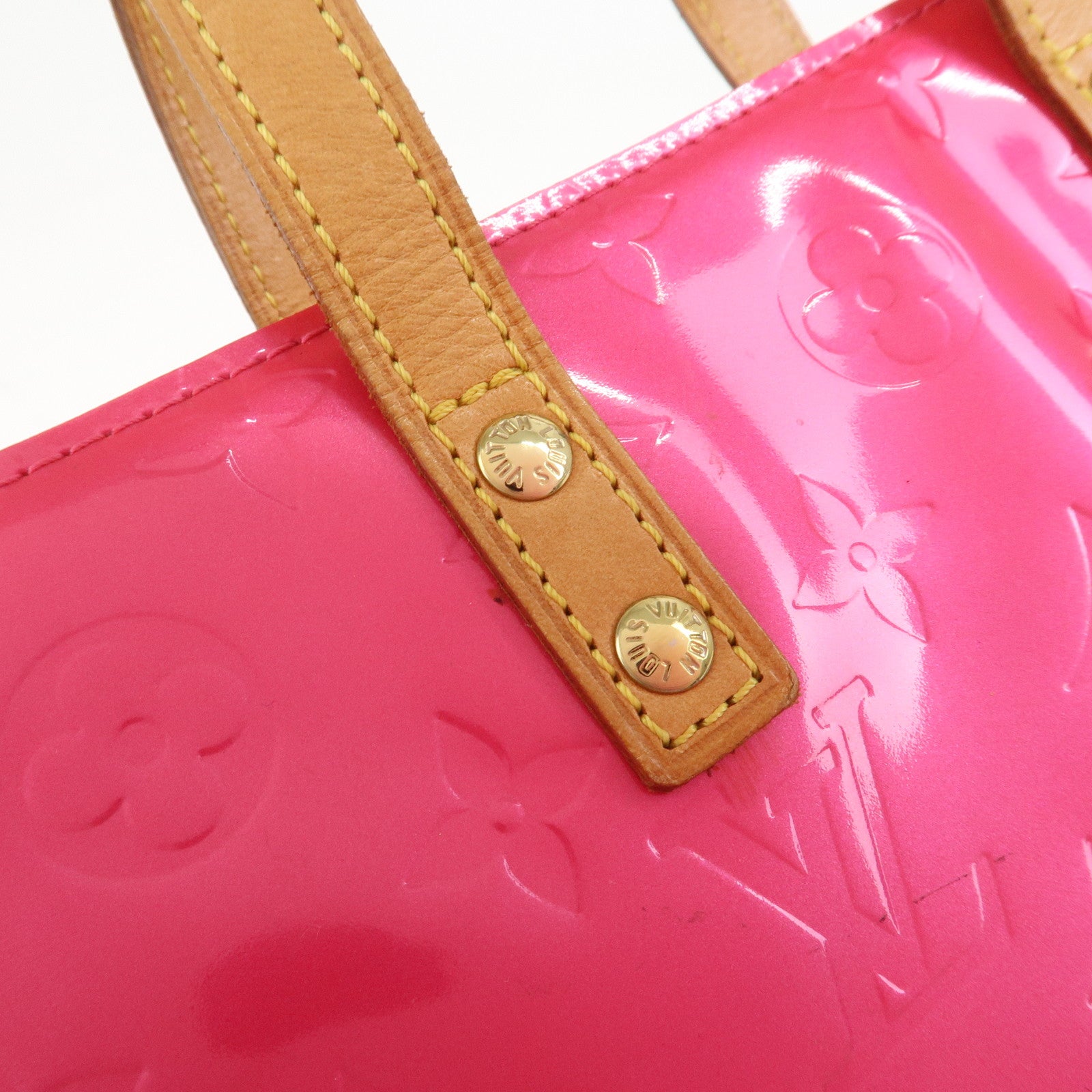 Louis Vuitton Monogram Vernis Lead PM Hand Bag Fuchsia Pink M91221