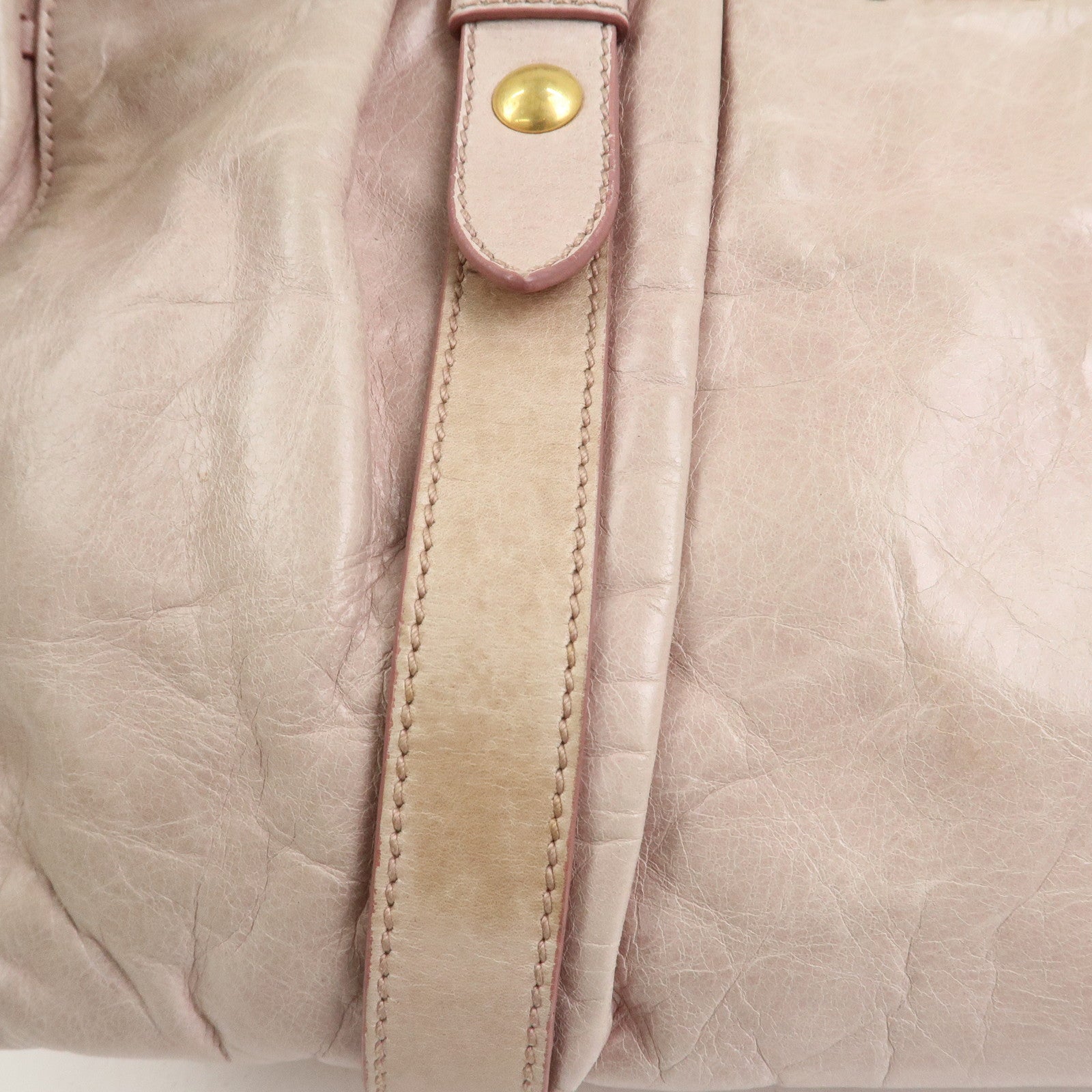 MIU MIU Logo Leather 2Way Bag Shoulder Bag Hand Bag Pink RT0383