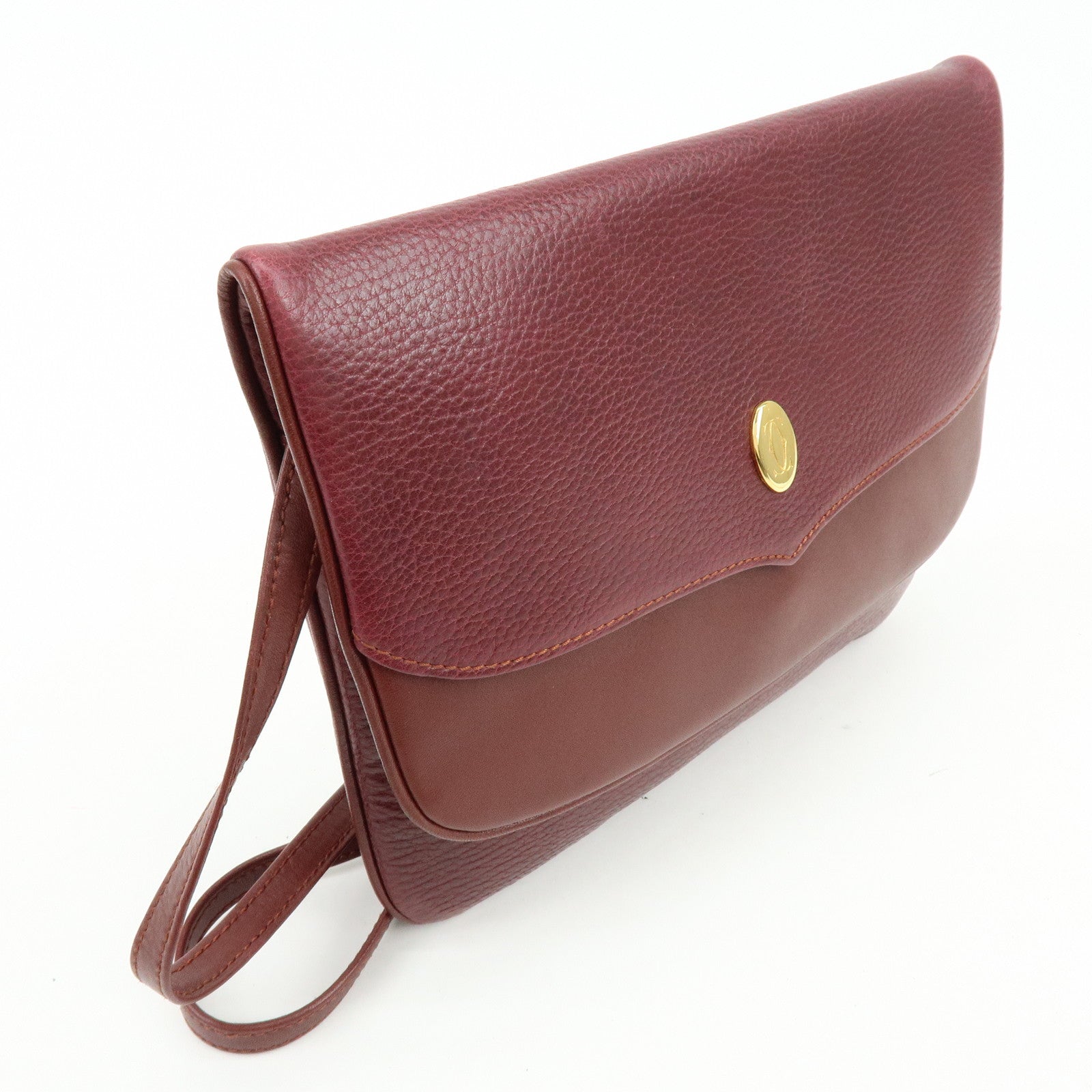 Cartier Must de Cartier Leather Shoulder Bag Crossbody Bag Bordeaux
